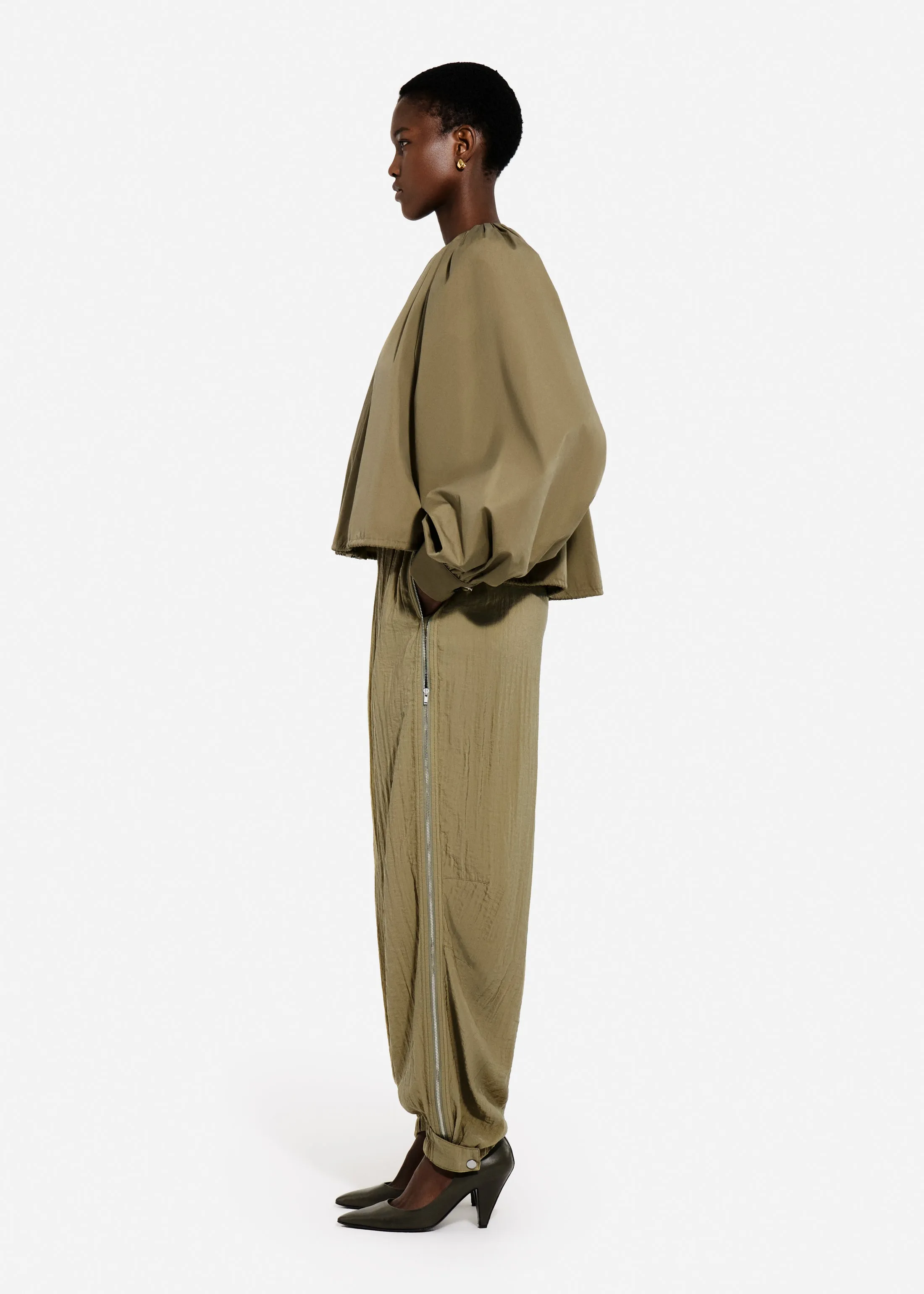 Articulated Vented Pant in Wrinkled Nylon - Aloe sold by CO product image thumbnail 2