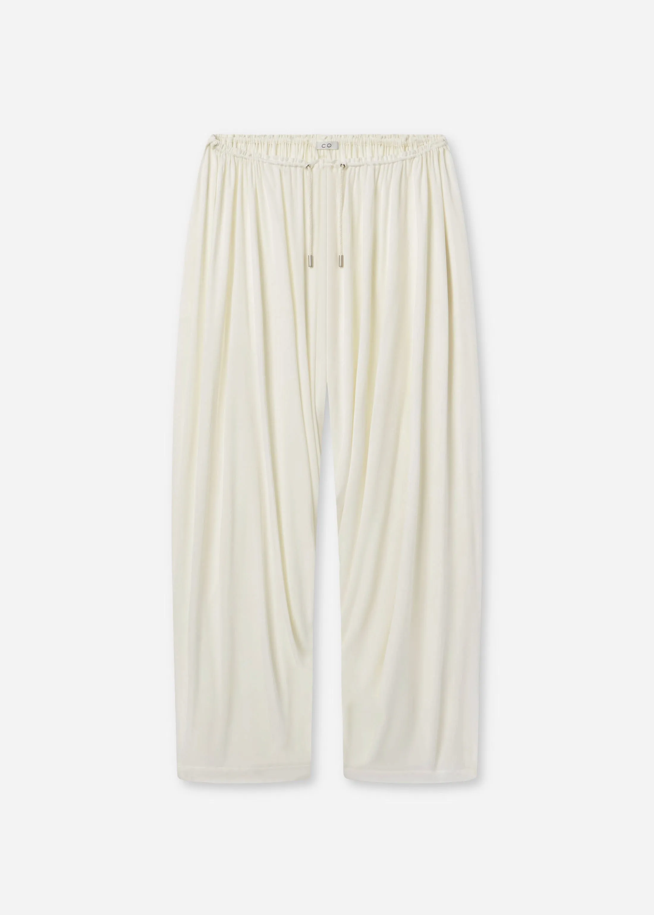 Elasticated Waist Gathered Pant in Viscose - Ivory sold by CO product image thumbnail 5