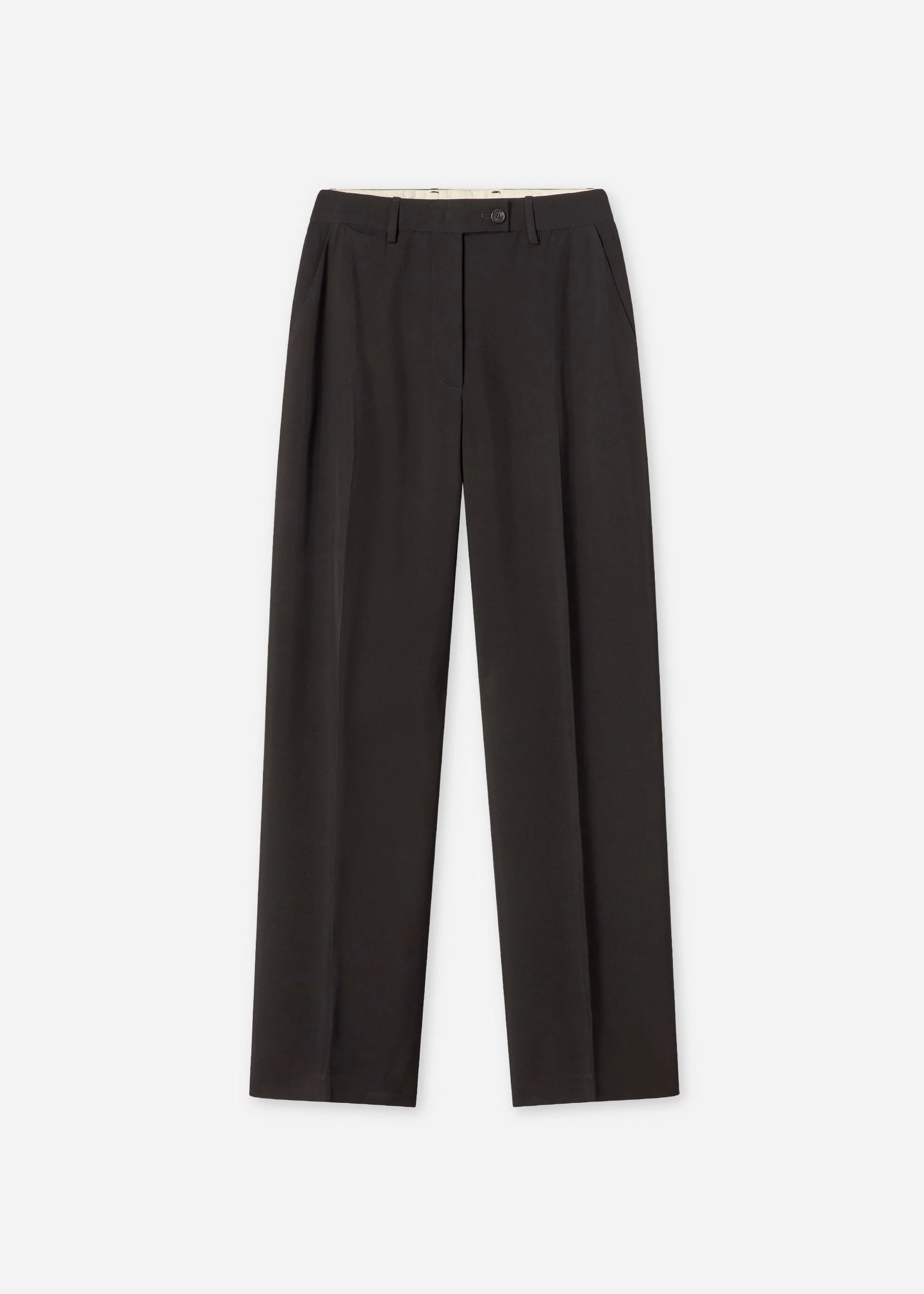 Tailored Straight-Leg Trouser in Viscose Twill - Black sold by CO product image thumbnail 4