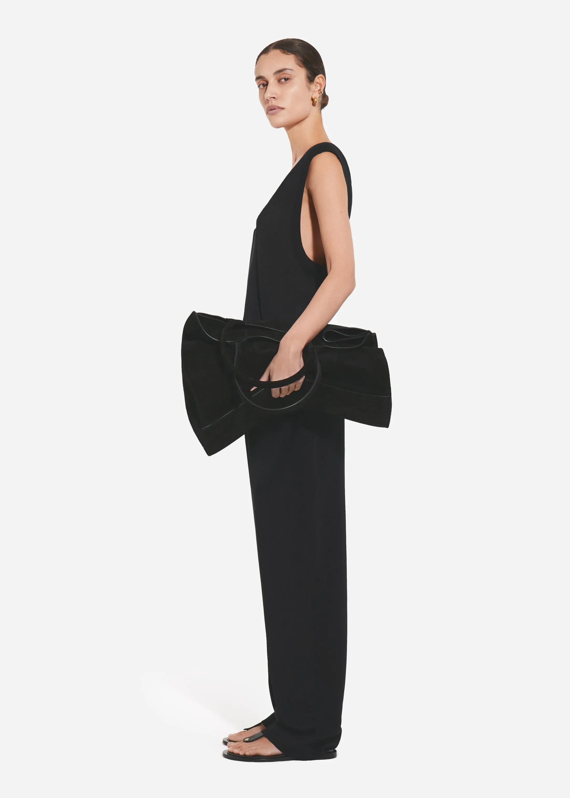 Tailored Straight-Leg Trouser in Viscose Twill - Black sold by CO product image thumbnail 2