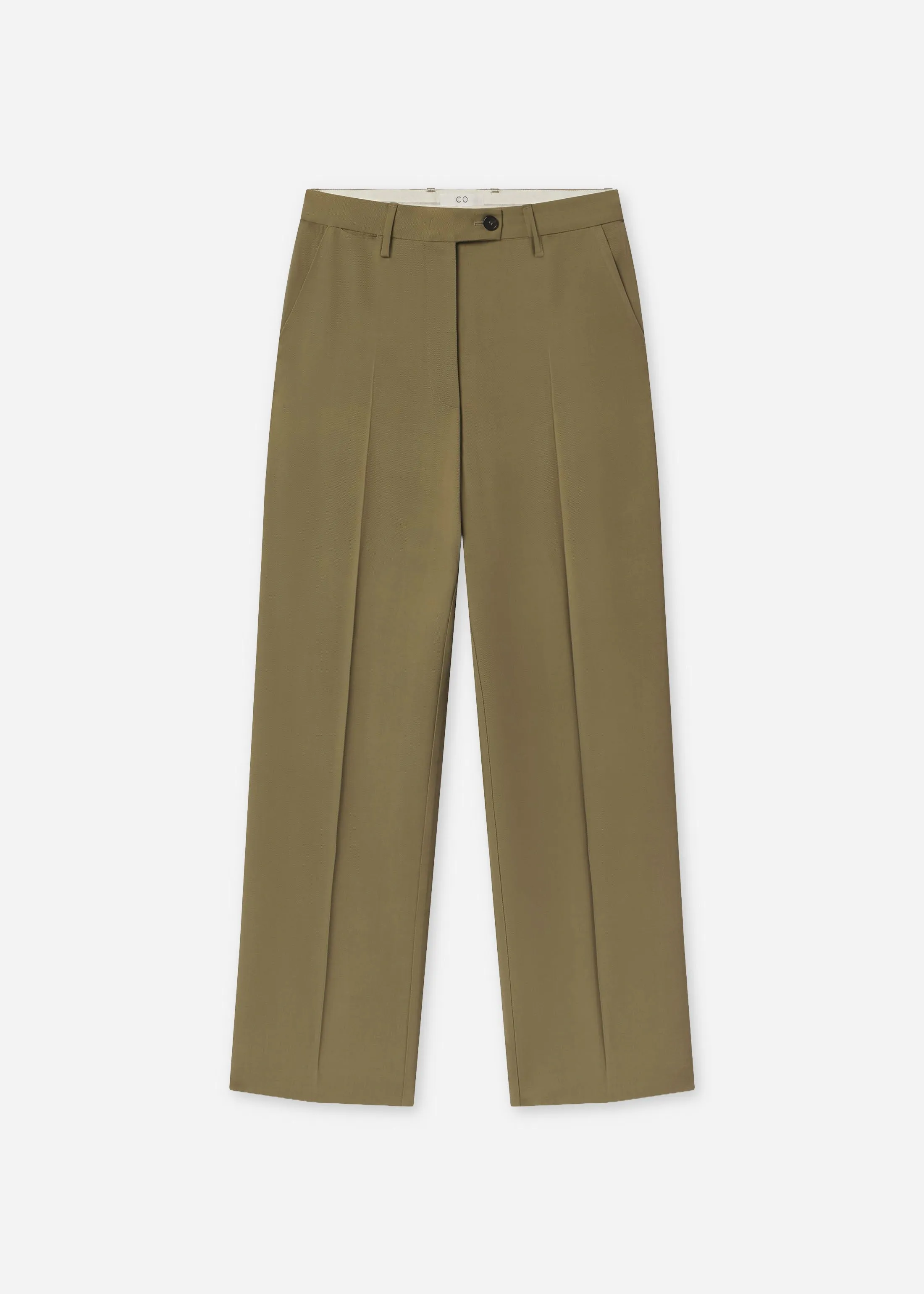 Tailored Straight-Leg Trouser in Viscose Twill - Aloe sold by CO product image thumbnail 4