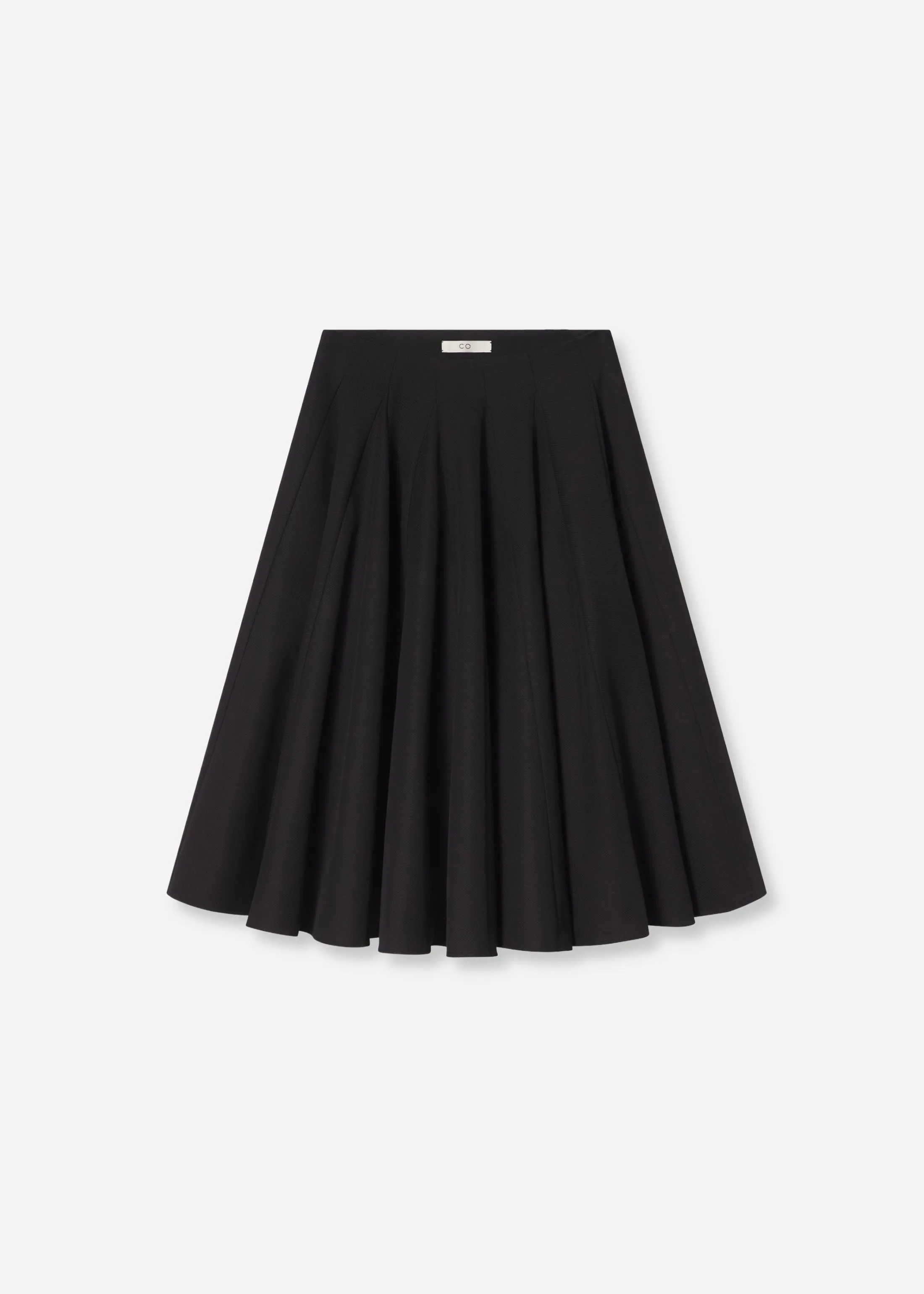 Godet Midi Skirt in Cotton Pique - Black sold by CO product image thumbnail 4