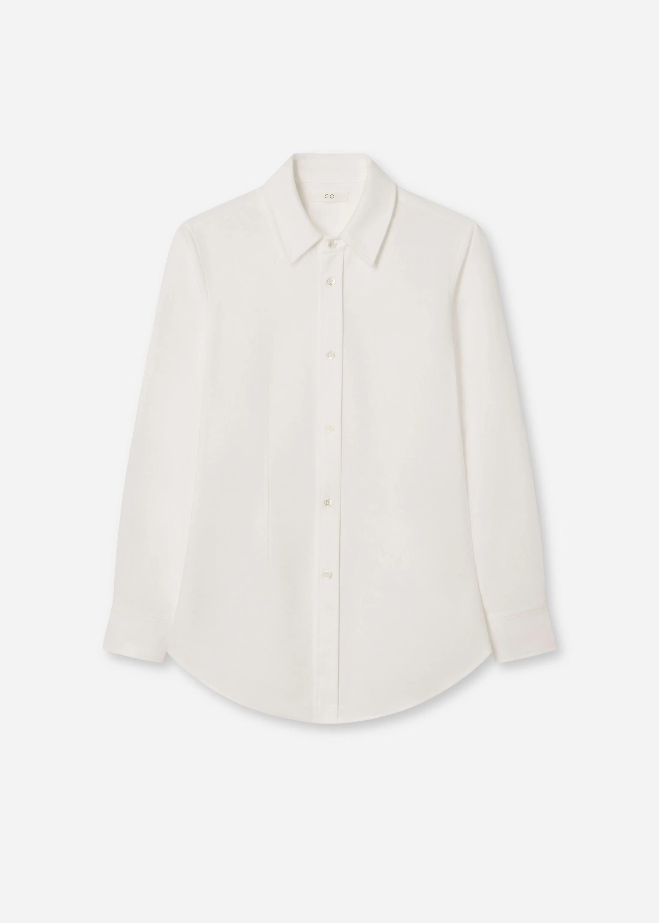 Fitted Button Down Shirt in Cotton Pique - White sold by CO product image thumbnail 5