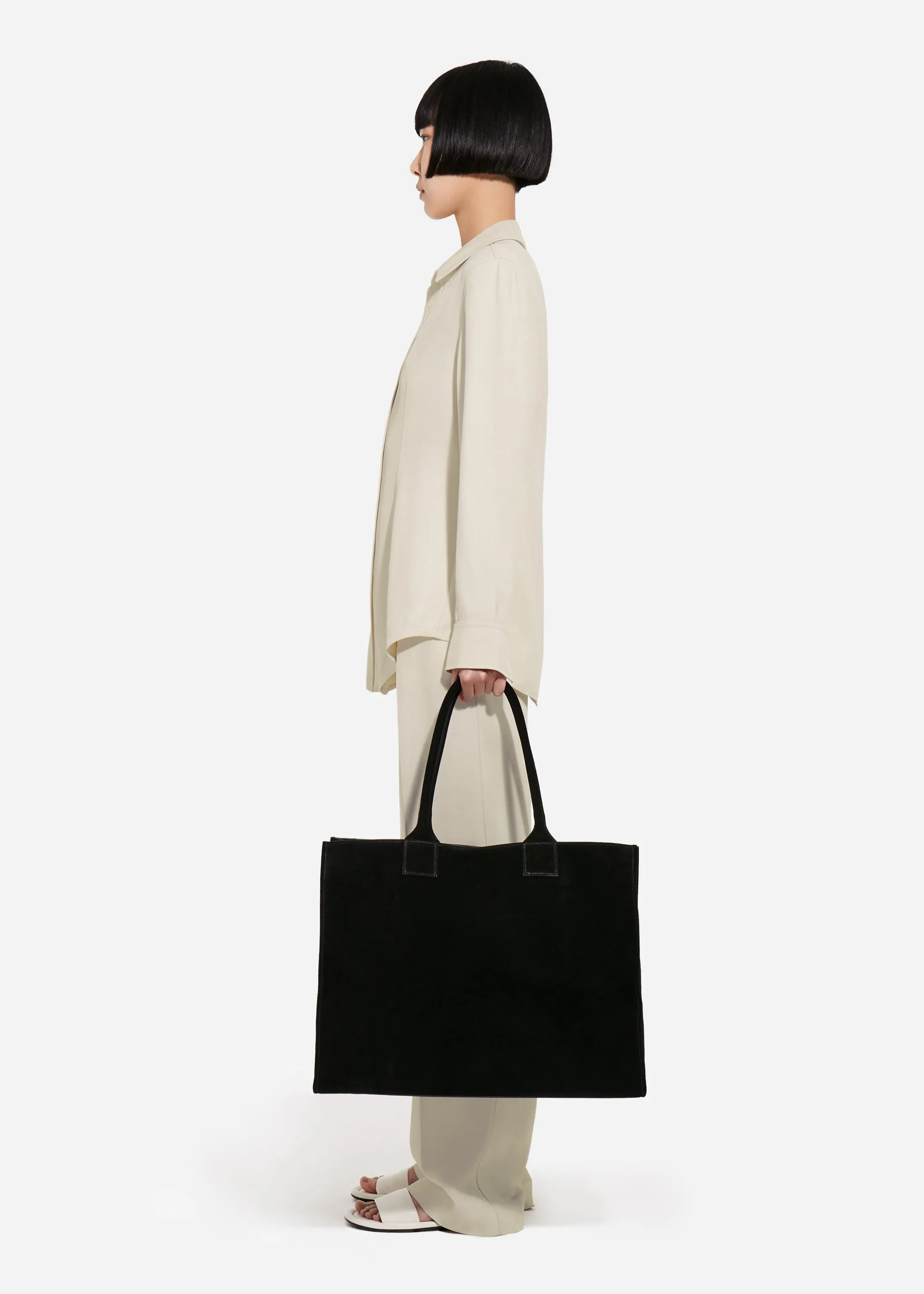 Fitted Collared Shirt in Viscose Twill - Pearl sold by CO product image thumbnail 3