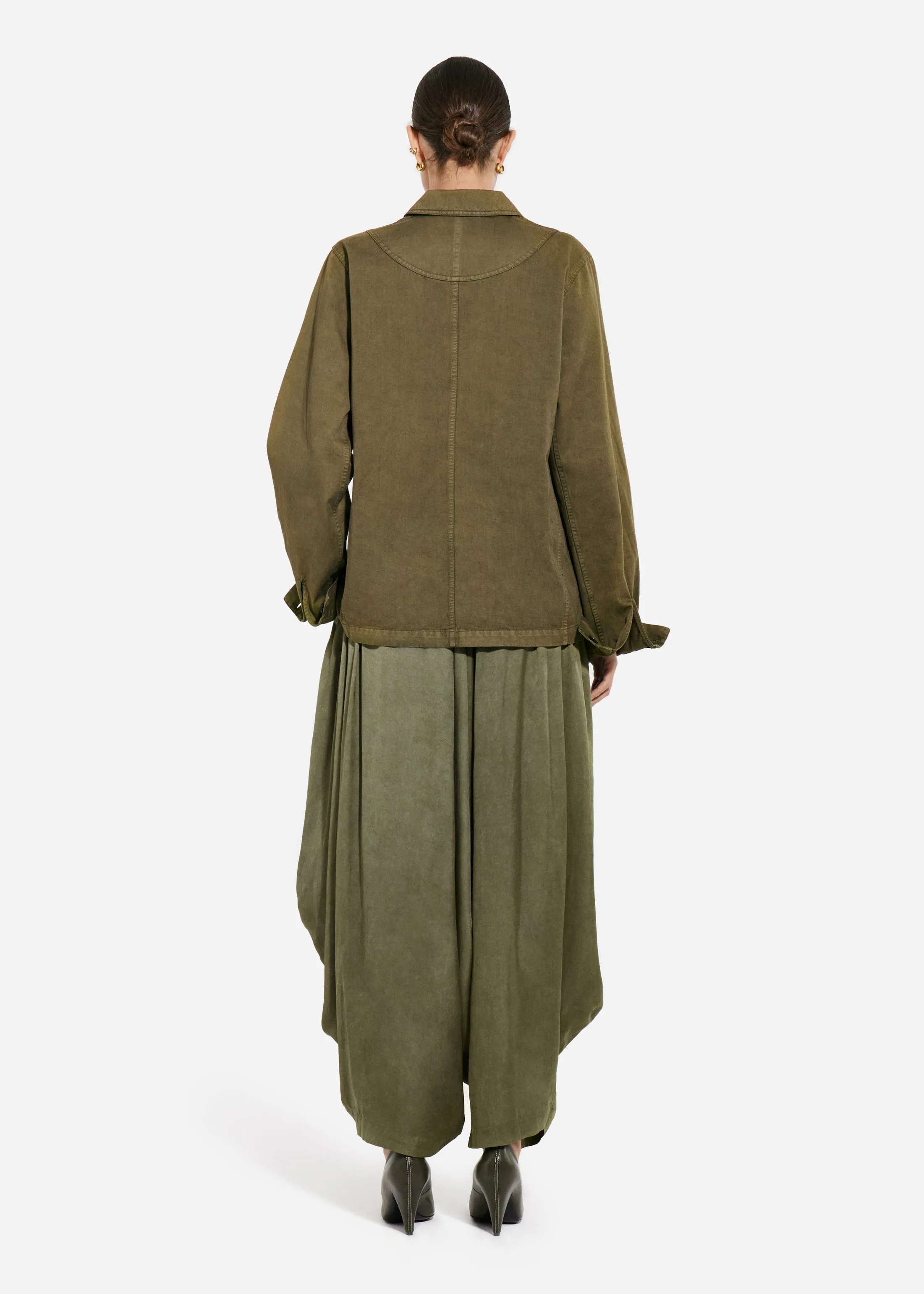 Elasticated Waist Gathered Pant in Viscose - Jade sold by CO product image thumbnail 2