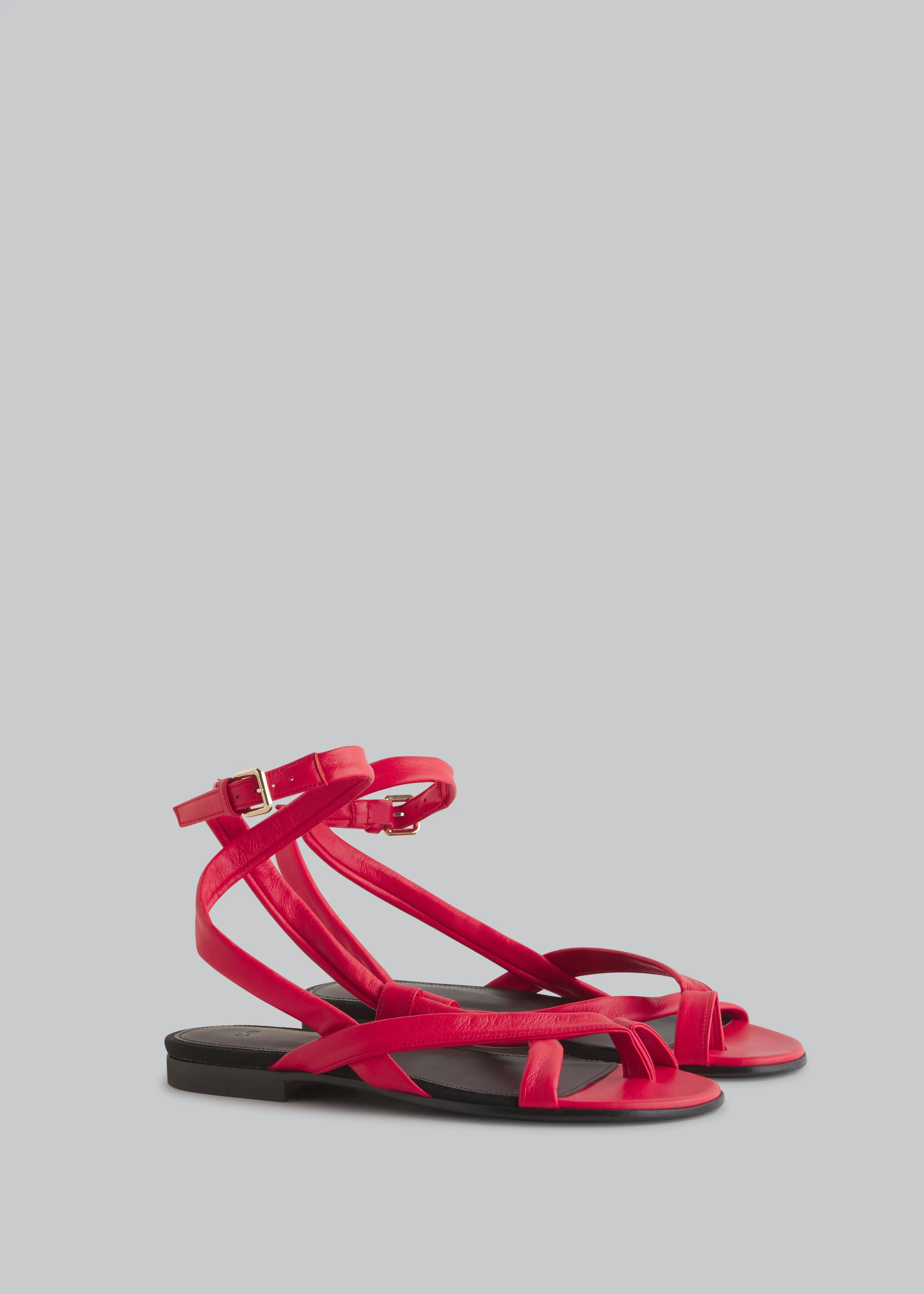 Stretch Leather Toe Strap Sandal in Red sold by CO product image thumbnail 2
