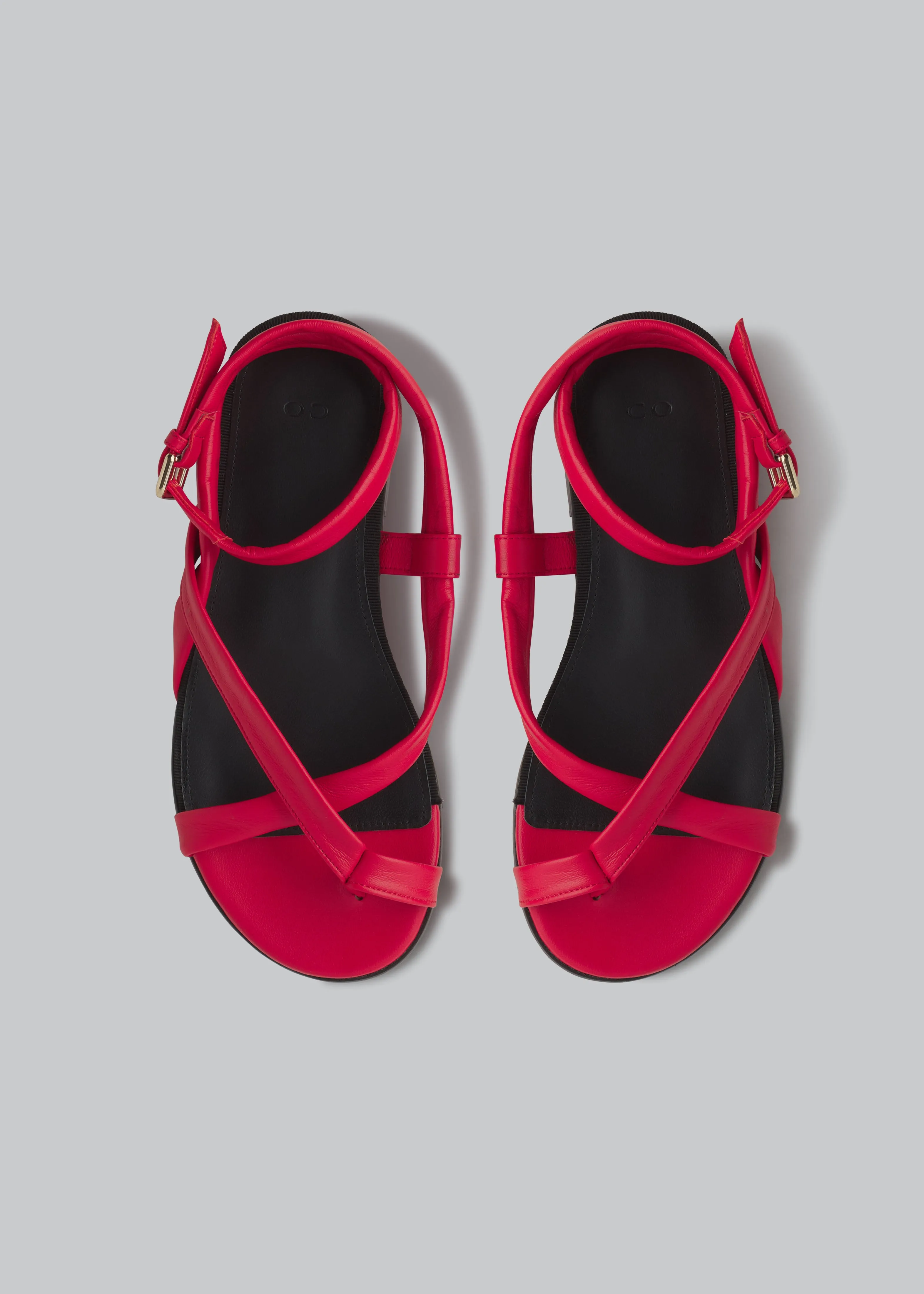 Stretch Leather Toe Strap Sandal in Red sold by CO product image thumbnail 3