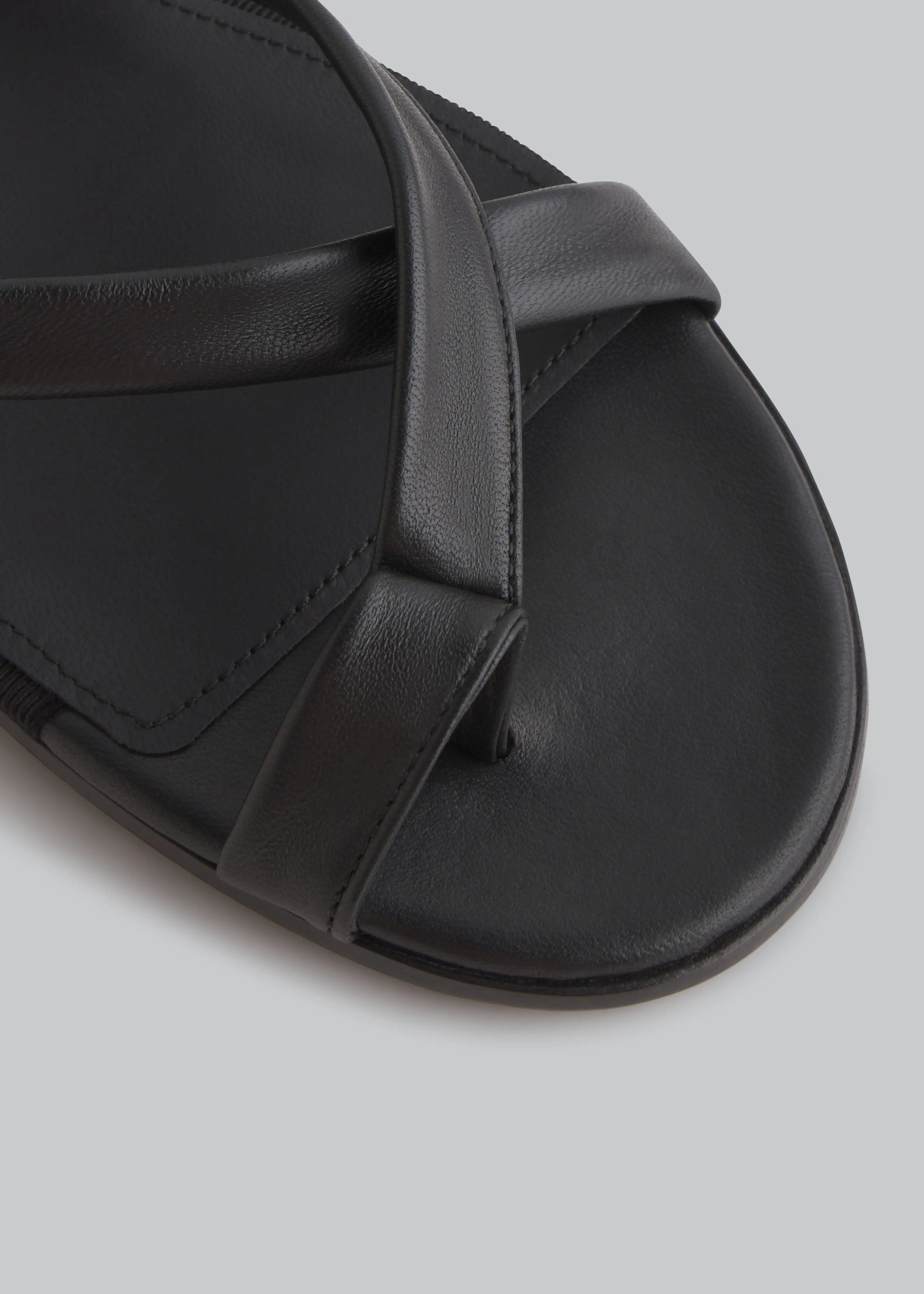 Stretch Leather Toe Strap Sandal in Black sold by CO product image thumbnail 4