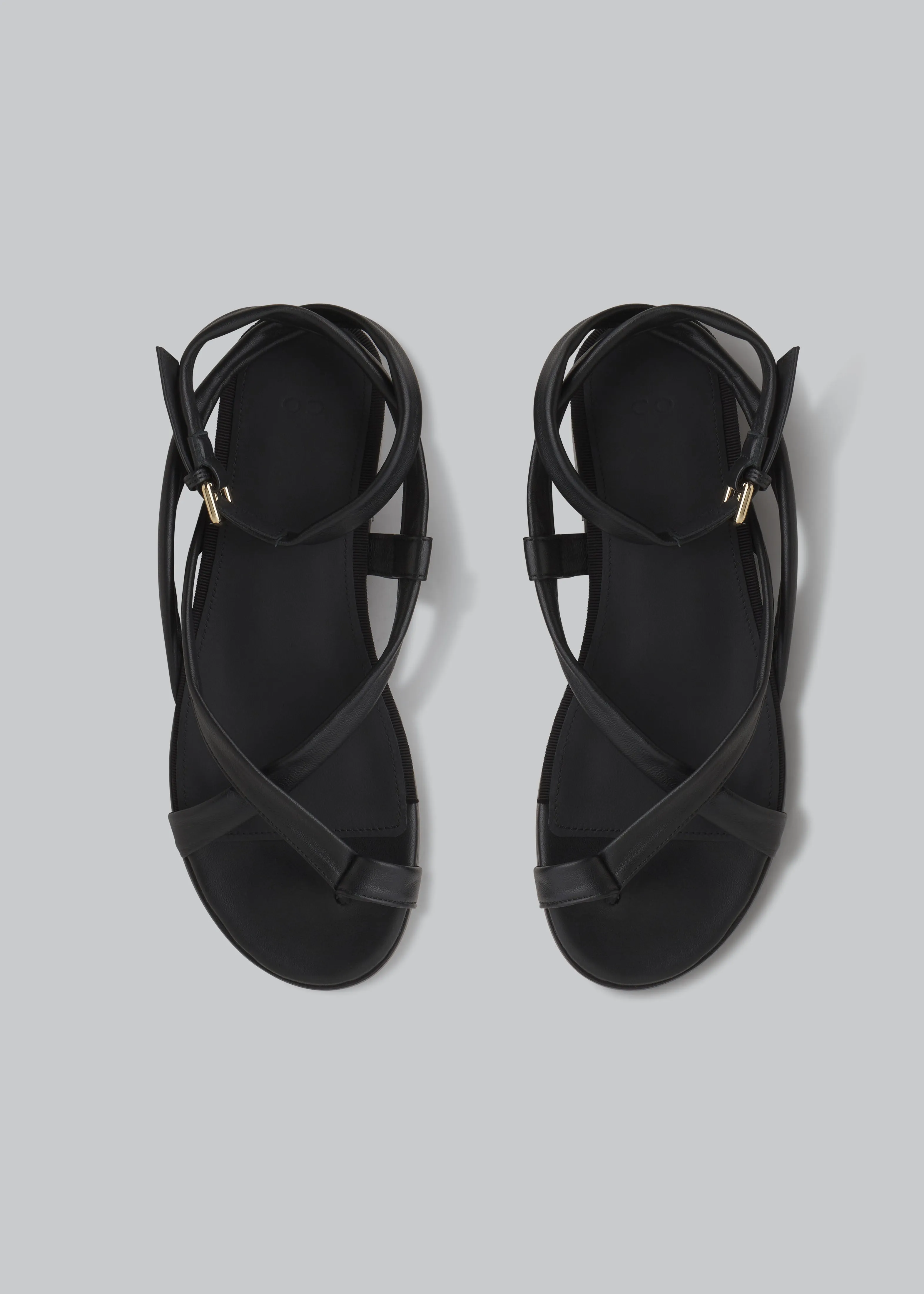 Stretch Leather Toe Strap Sandal in Black sold by CO product image thumbnail 3