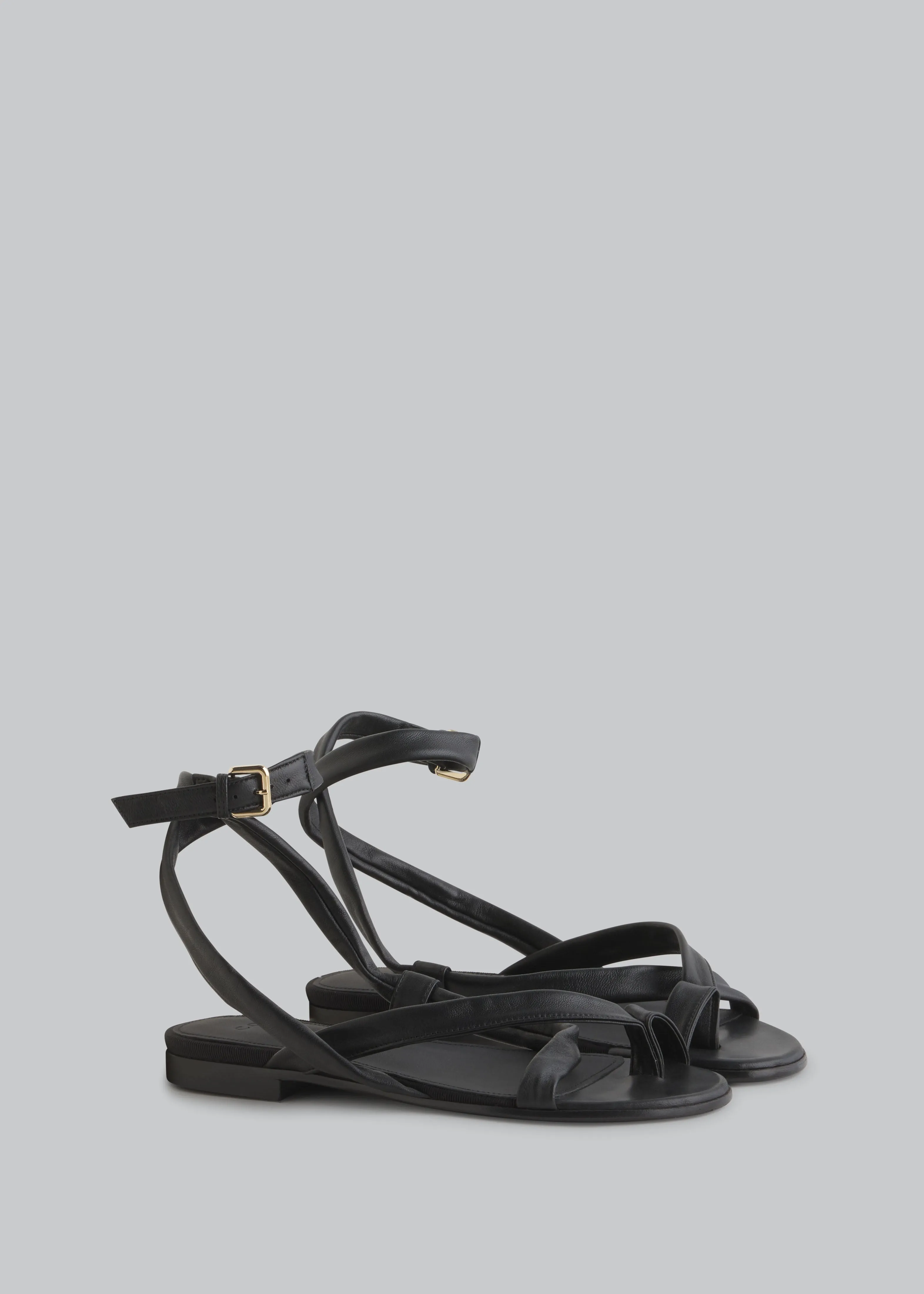 Stretch Leather Toe Strap Sandal in Black sold by CO product image thumbnail 2