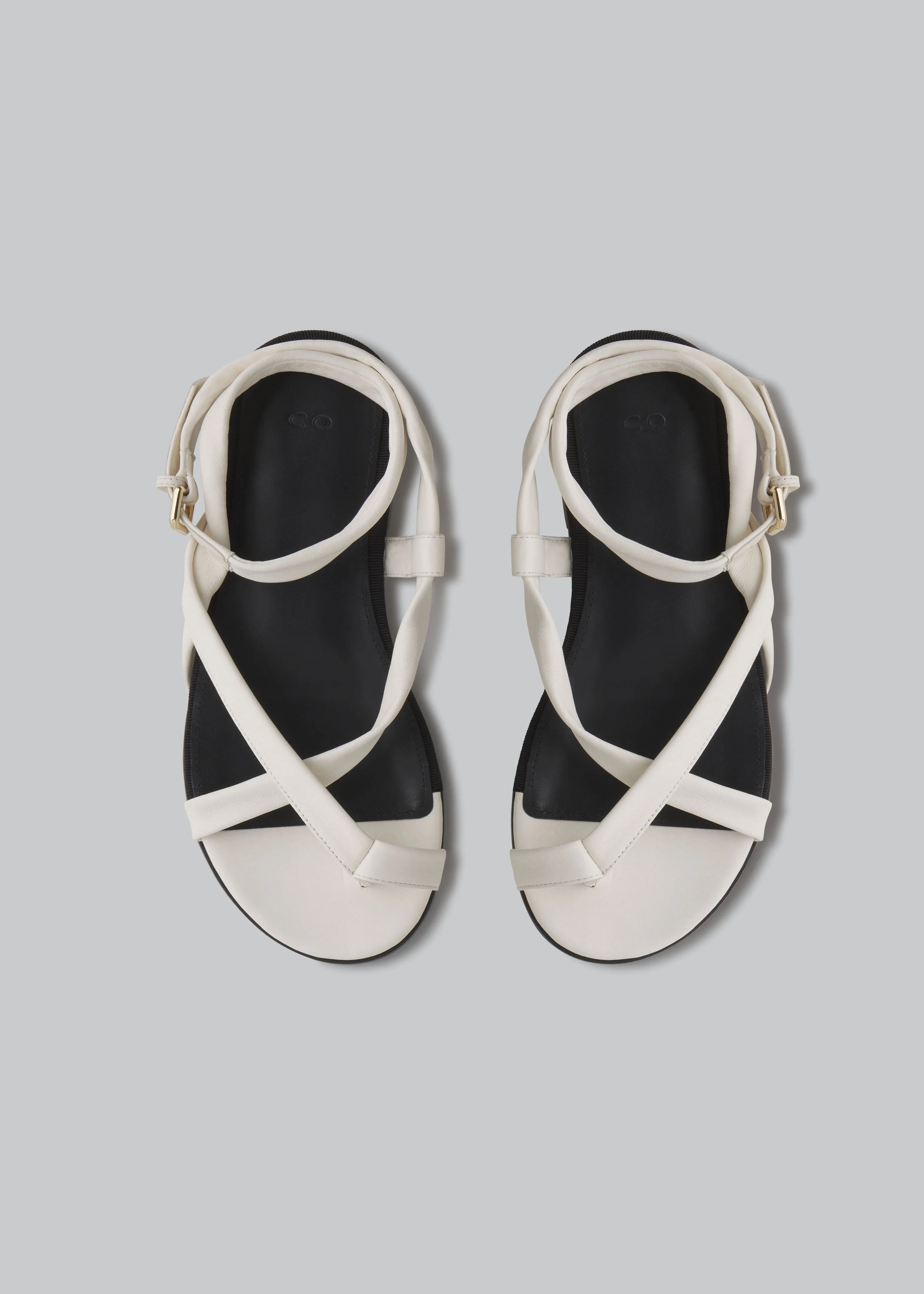 Stretch Leather Toe Strap Sandal in Ivory sold by CO product image thumbnail 3