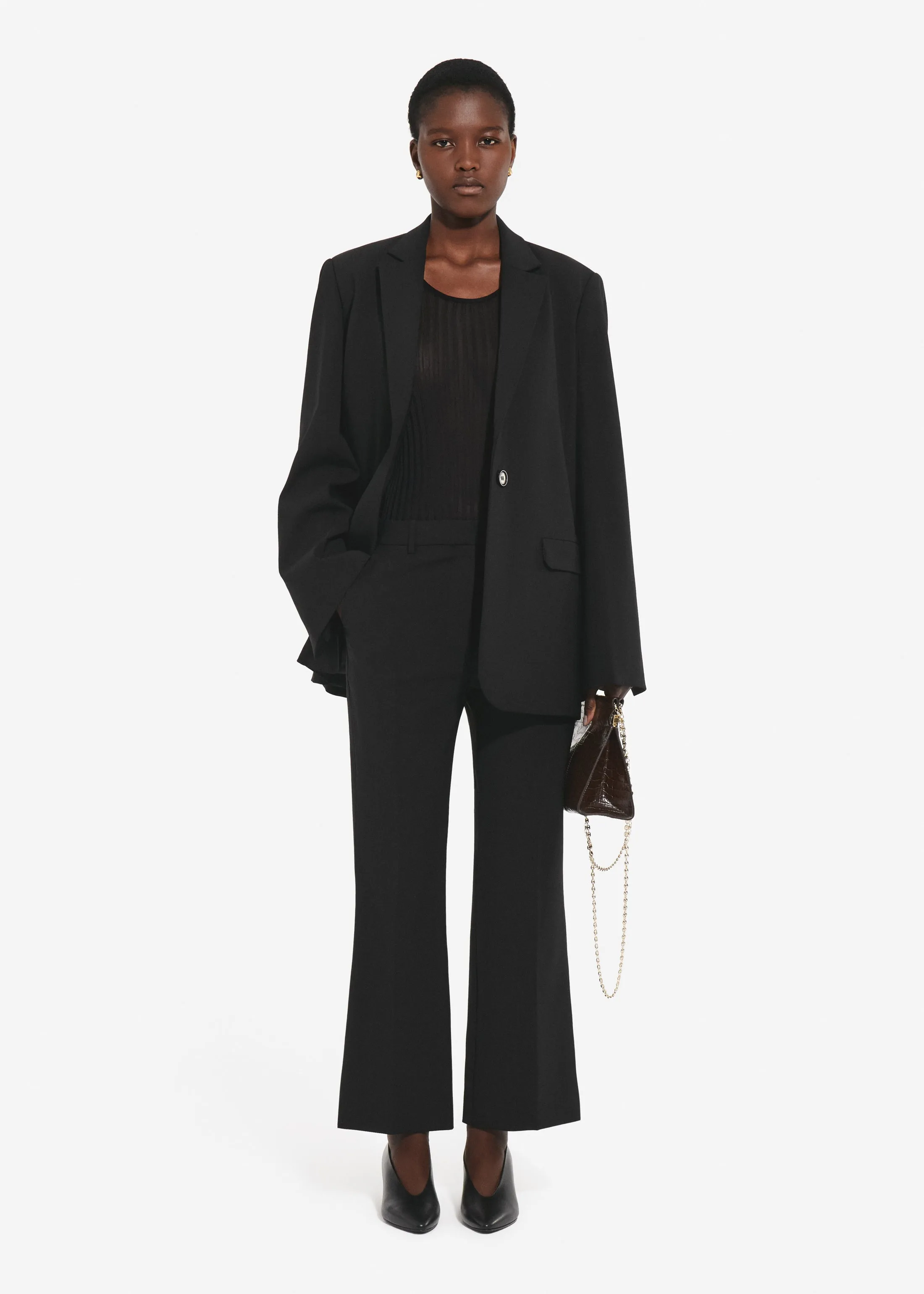 Boxy Jacket in Virgin Wool - Black sold by CO