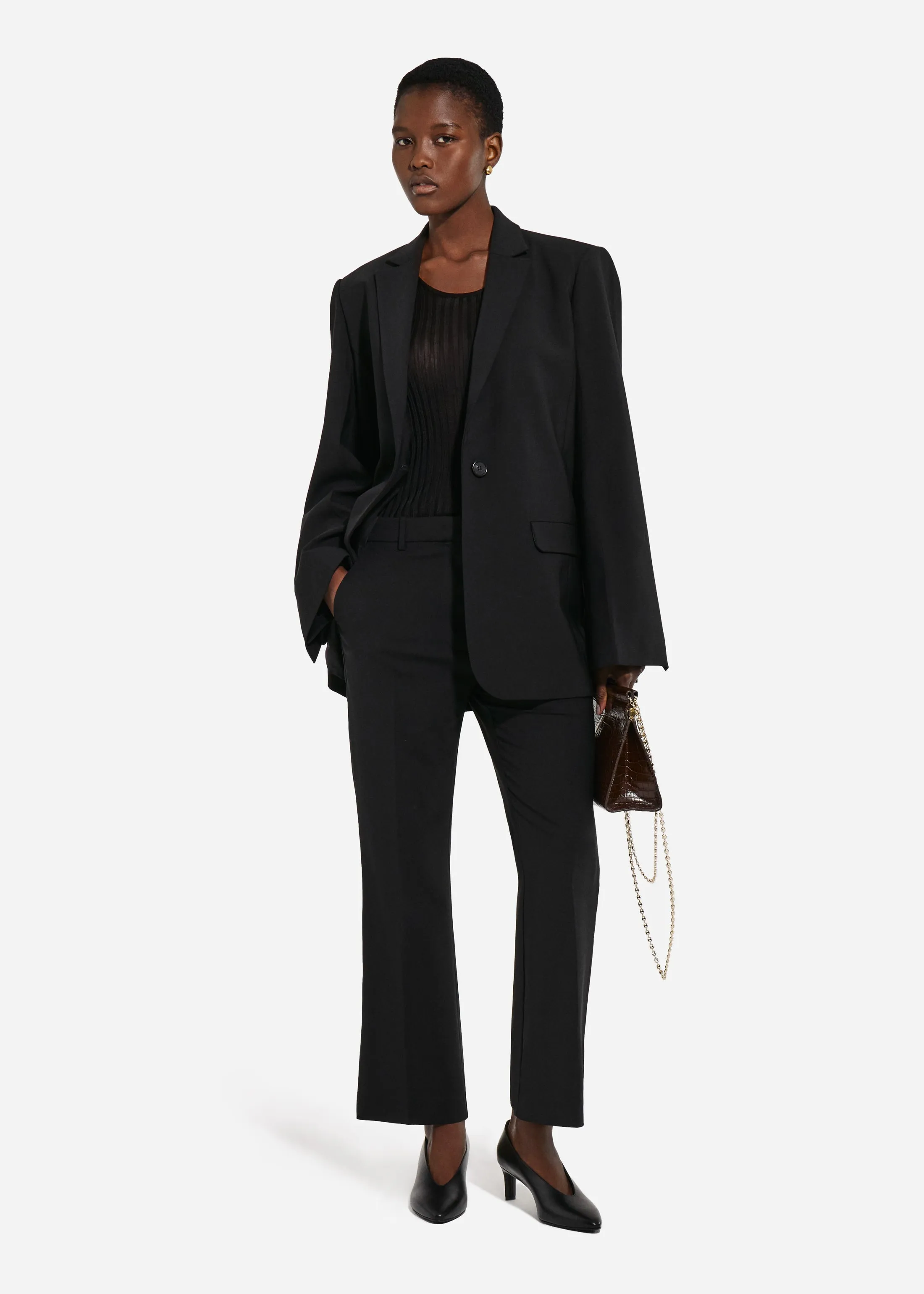 Boxy Jacket in Virgin Wool - Black sold by CO product image thumbnail 2