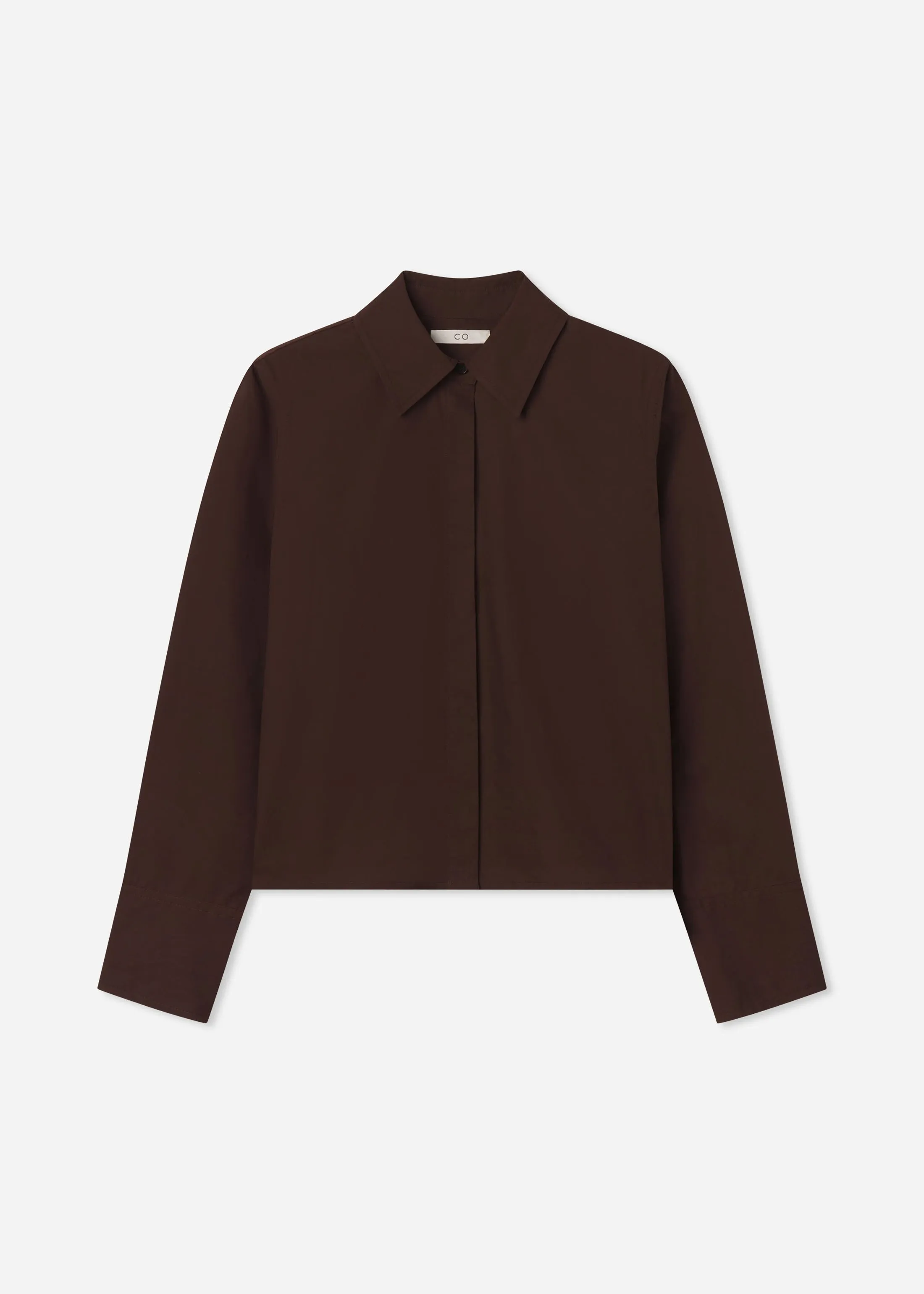 Fitted Shirt in Cotton Poplin - Chocolate sold by CO product image thumbnail 4