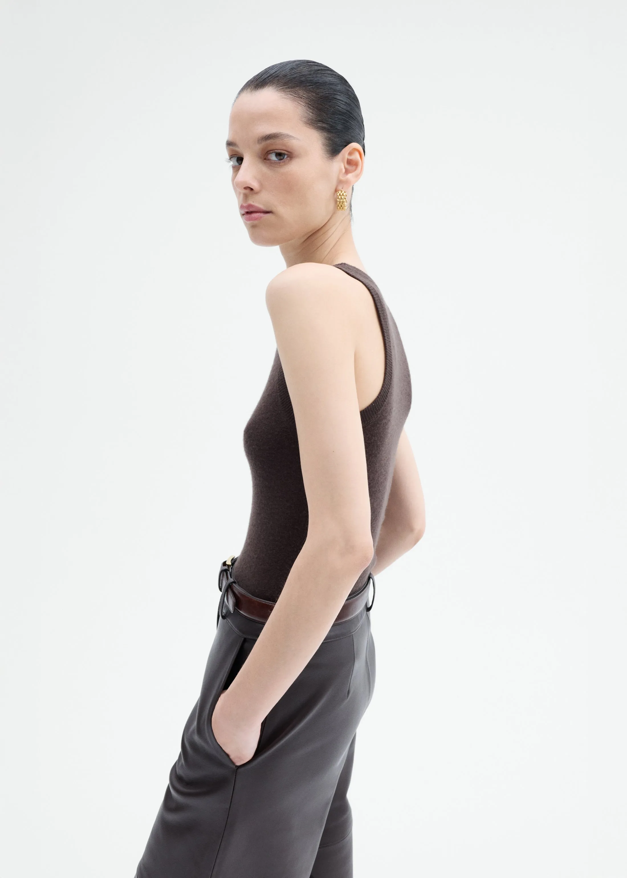 Tank Top in Fine Cashmere - Chocolate sold by CO product image thumbnail 2