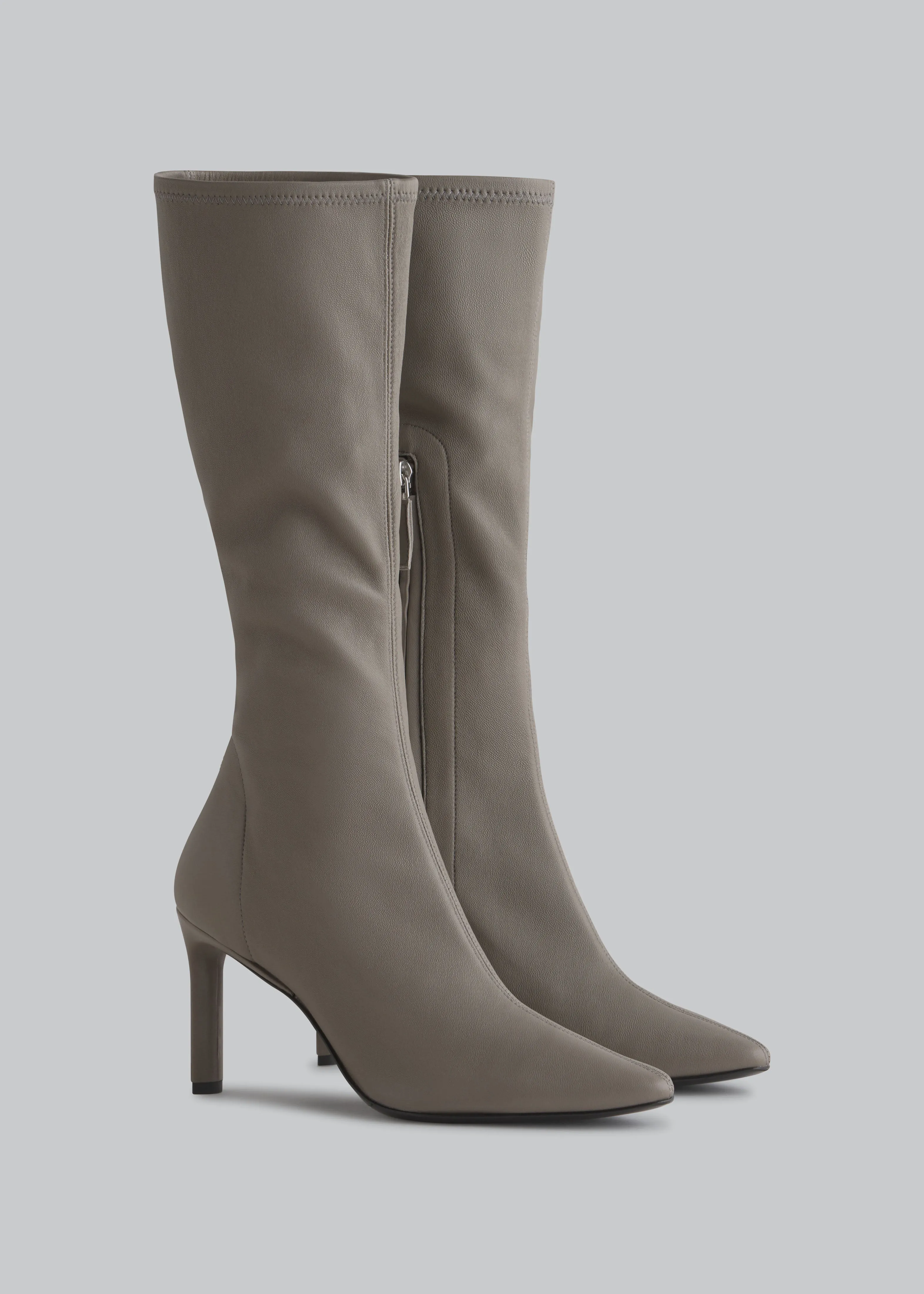 Pointed Stretch Leather Heel in Grey sold by CO product image thumbnail 2