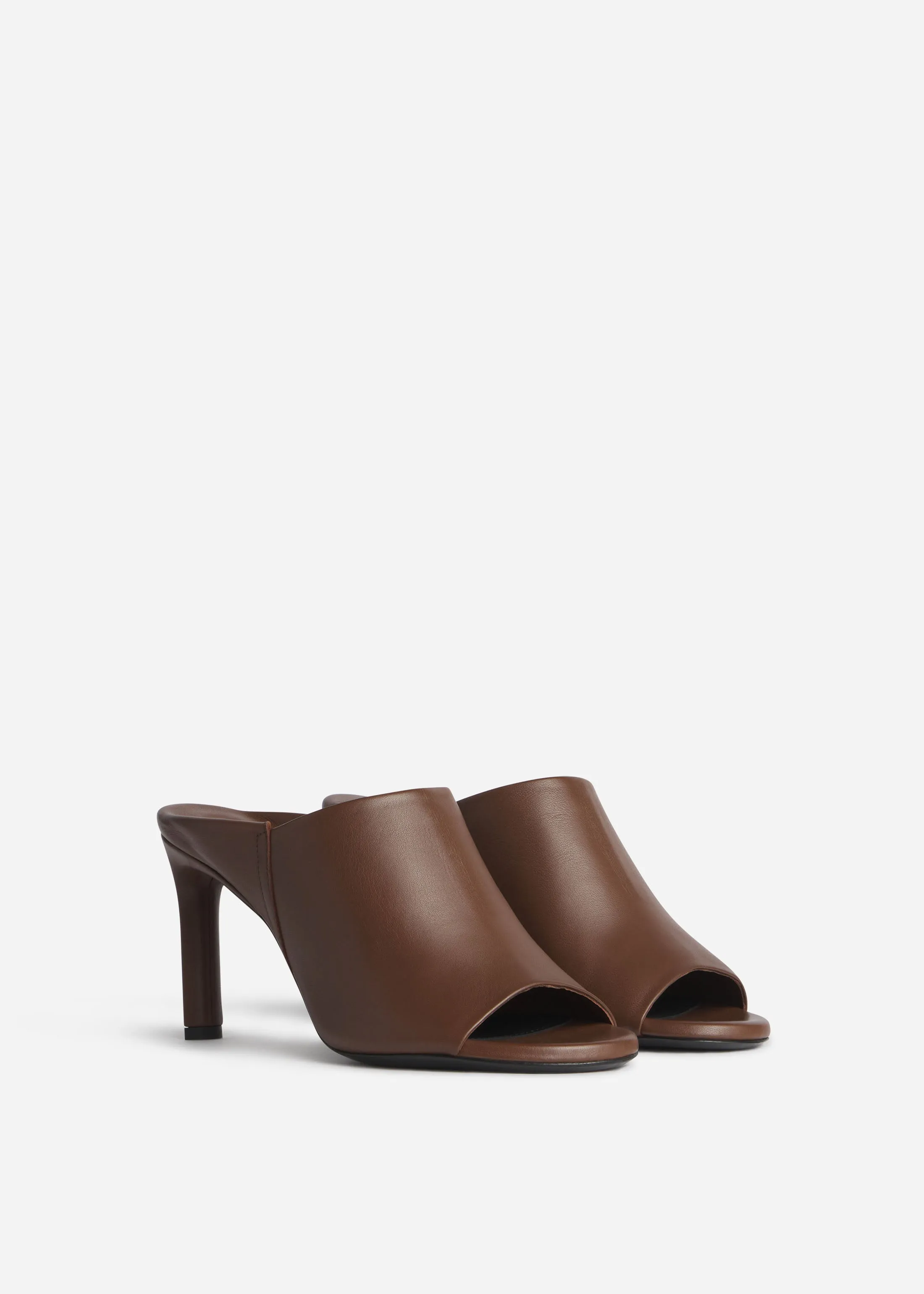 Open Toe Heeled Mule in Smooth Leather - Cognac sold by CO product image thumbnail 2