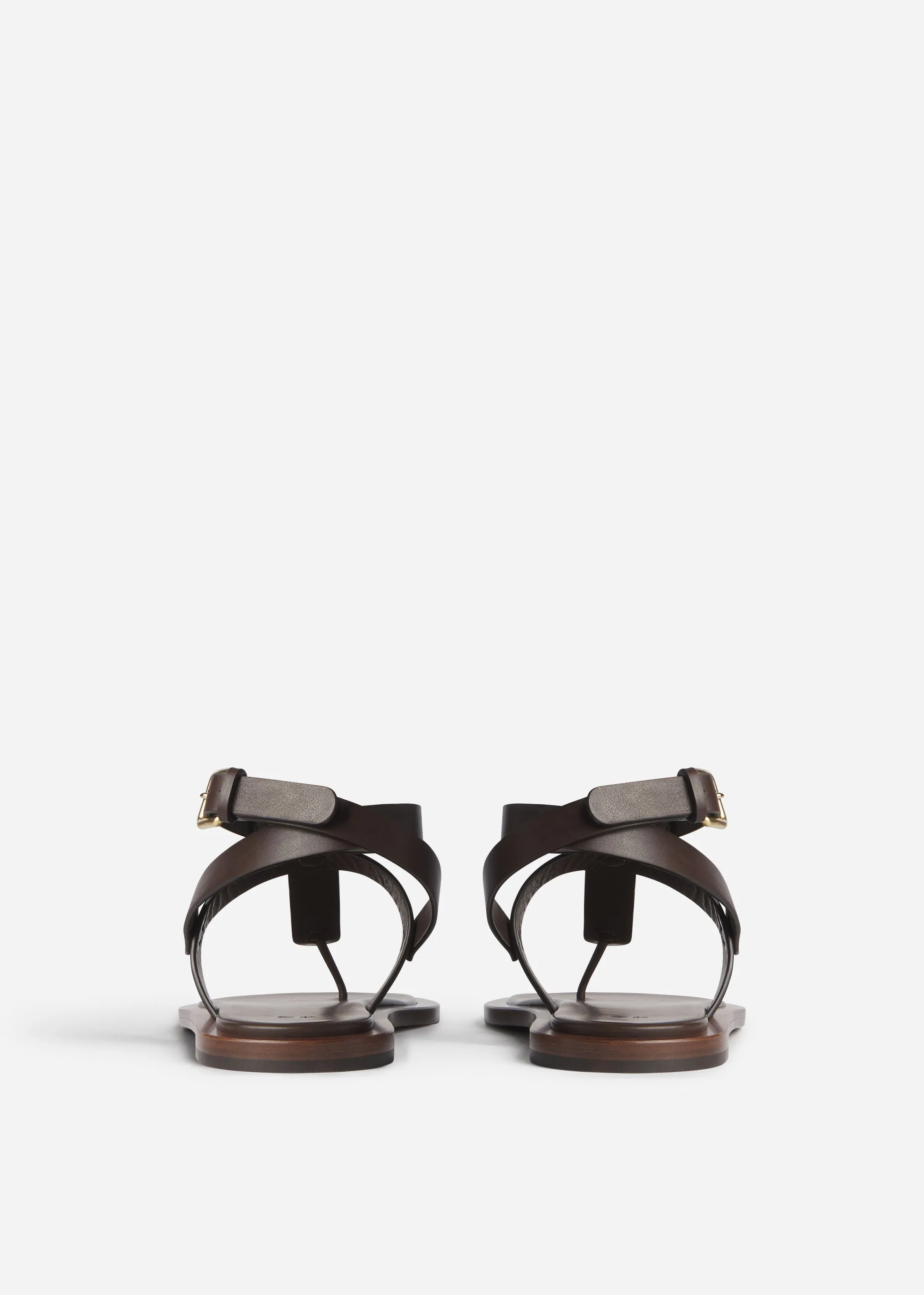 Ankle Wrap Sandal in Calfskin Leather - Chocolate sold by CO product image thumbnail 3