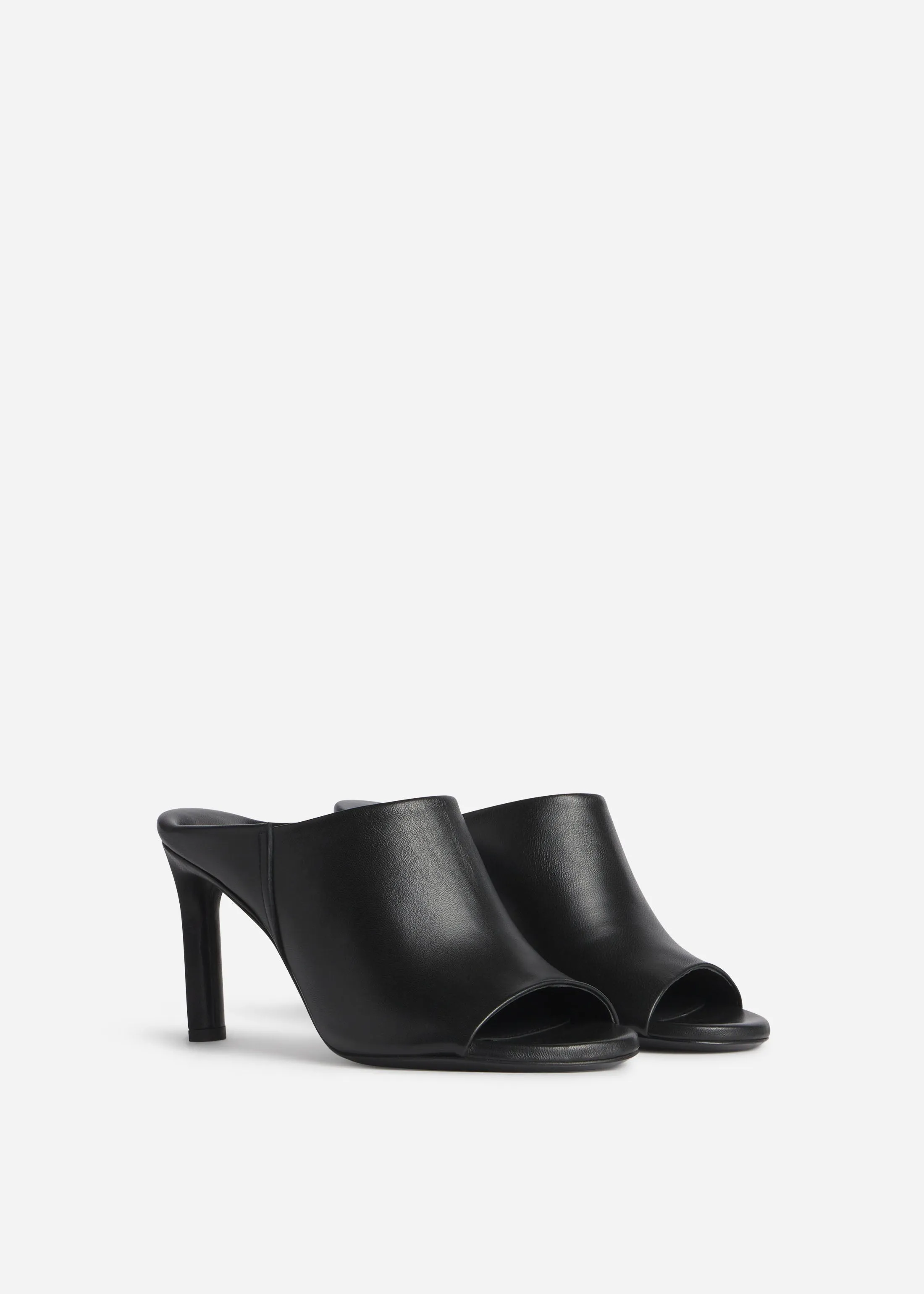 Open Toe Heeled Mule in Smooth Leather - Black sold by CO product image thumbnail 2