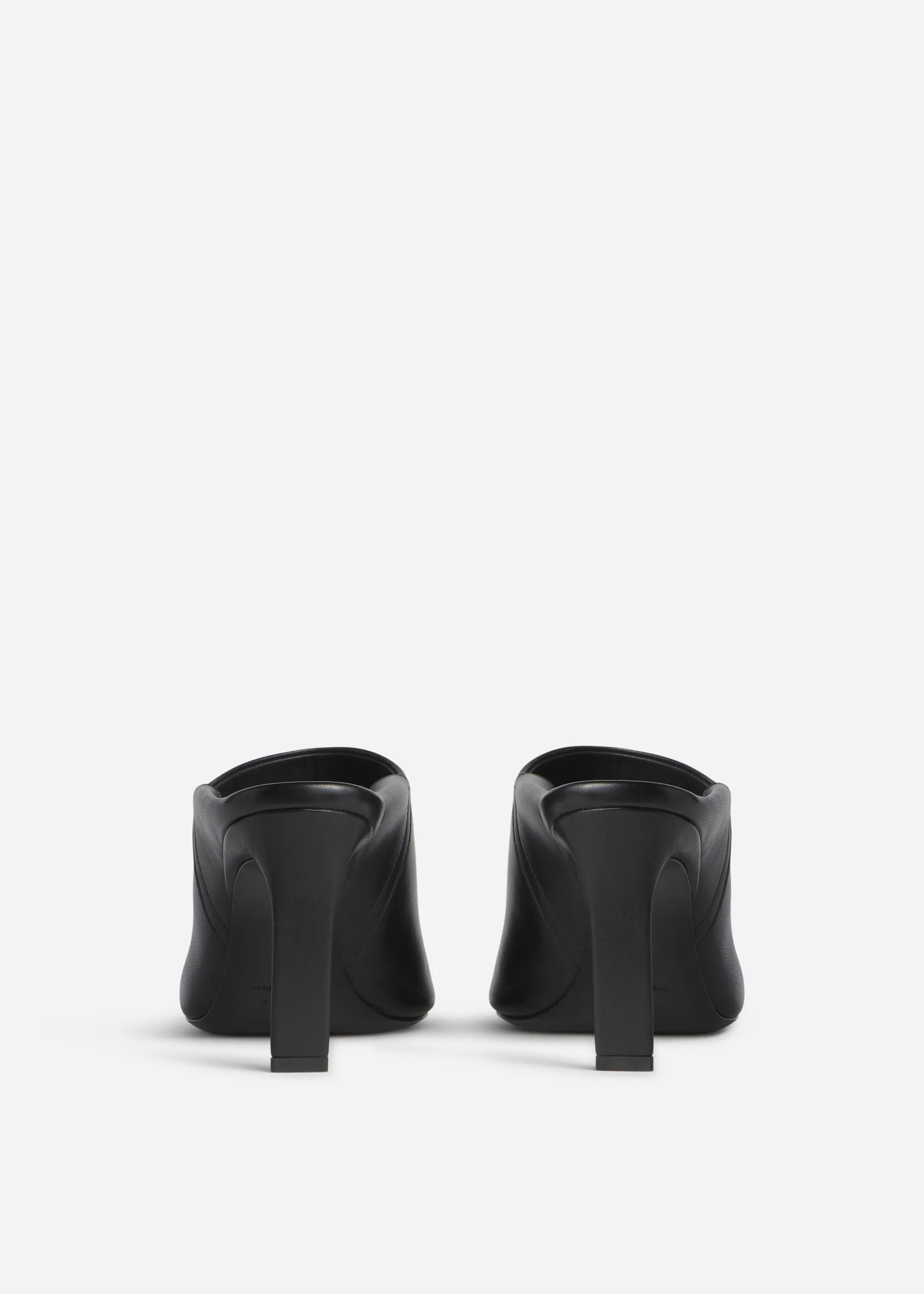 Open Toe Heeled Mule in Smooth Leather - Black sold by CO product image thumbnail 3