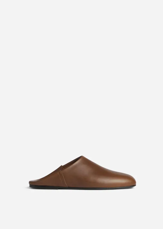 Babouche Mule in Smooth Leather - Cognac made by CO