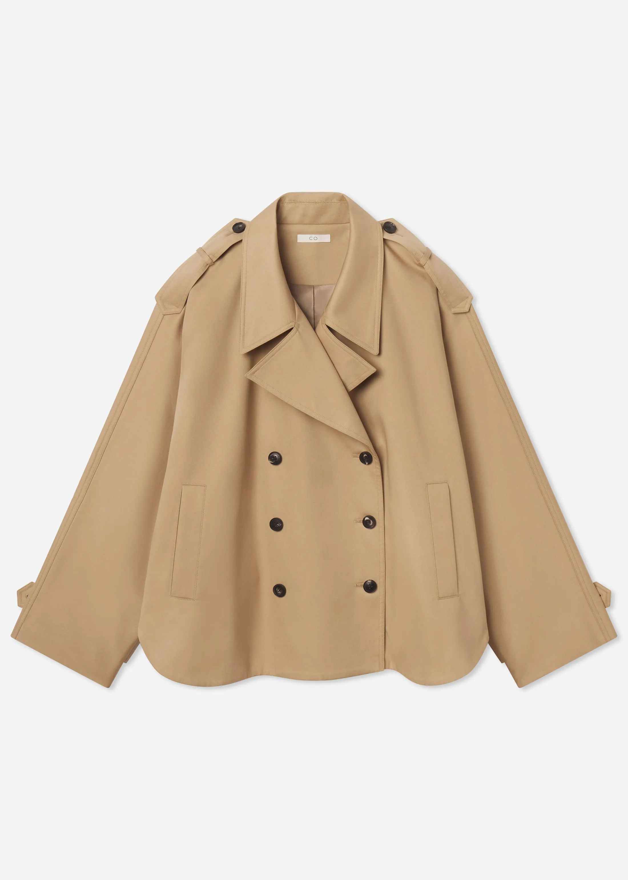 Dolman Cropped Trench in Cotton Twill - Camel sold by CO product image thumbnail 4