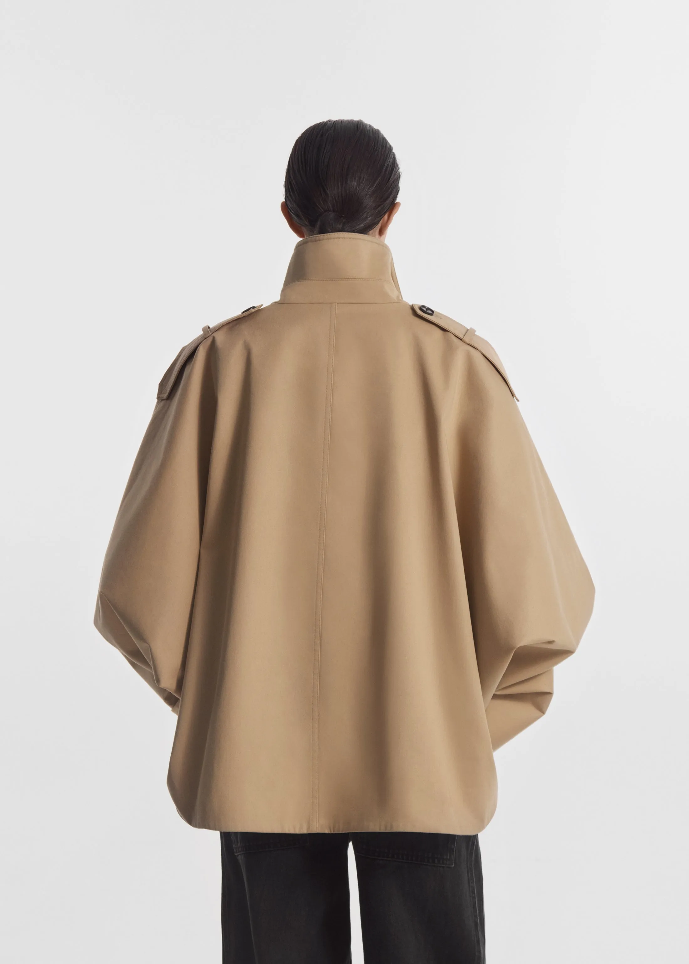 Dolman Cropped Trench in Cotton Twill - Camel sold by CO product image thumbnail 3