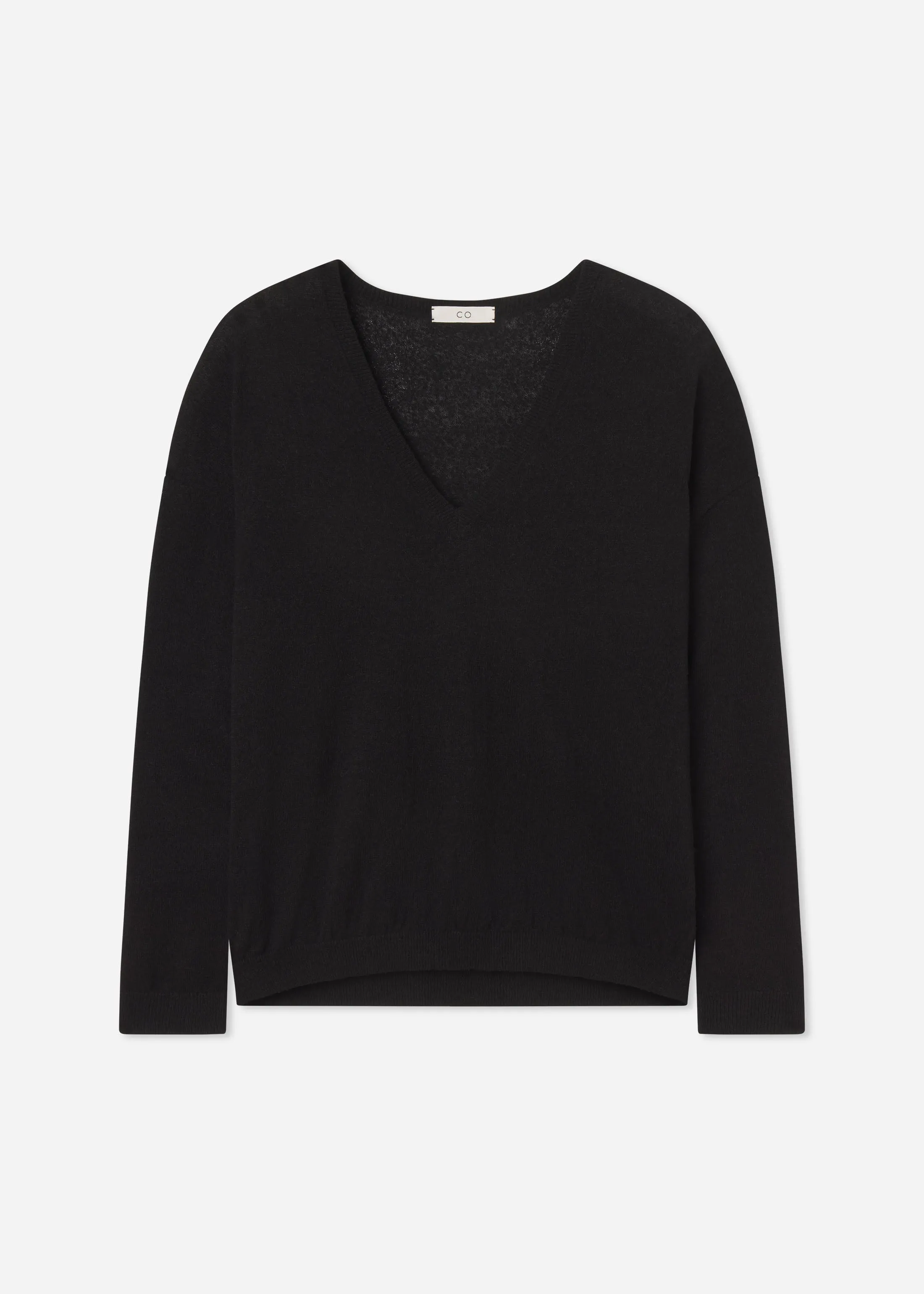 V-Neck Sweater in Silk Linen - Black sold by CO product image thumbnail 5