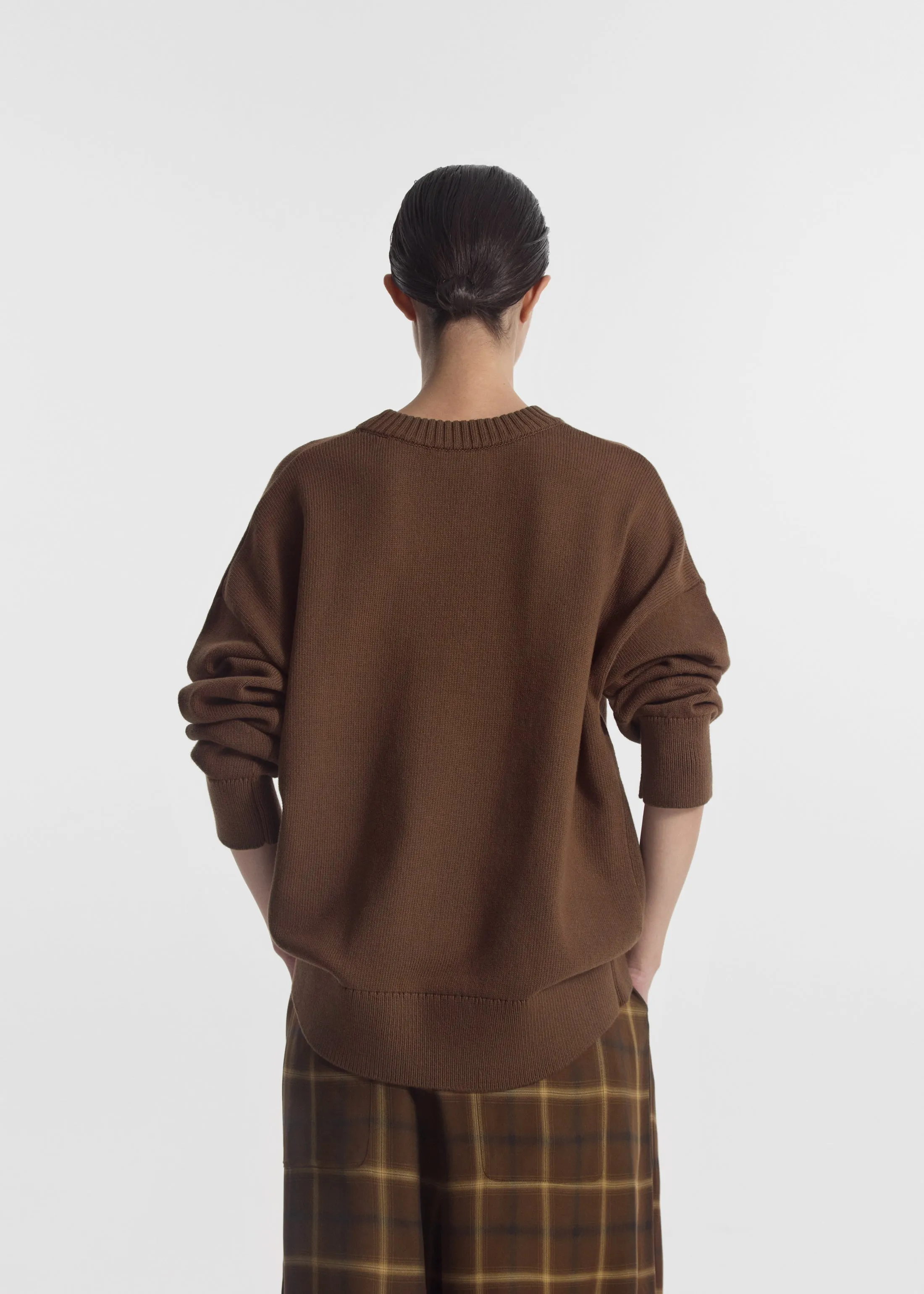 Boyfriend Crew Sweater in Cotton - Olive sold by CO product image thumbnail 3