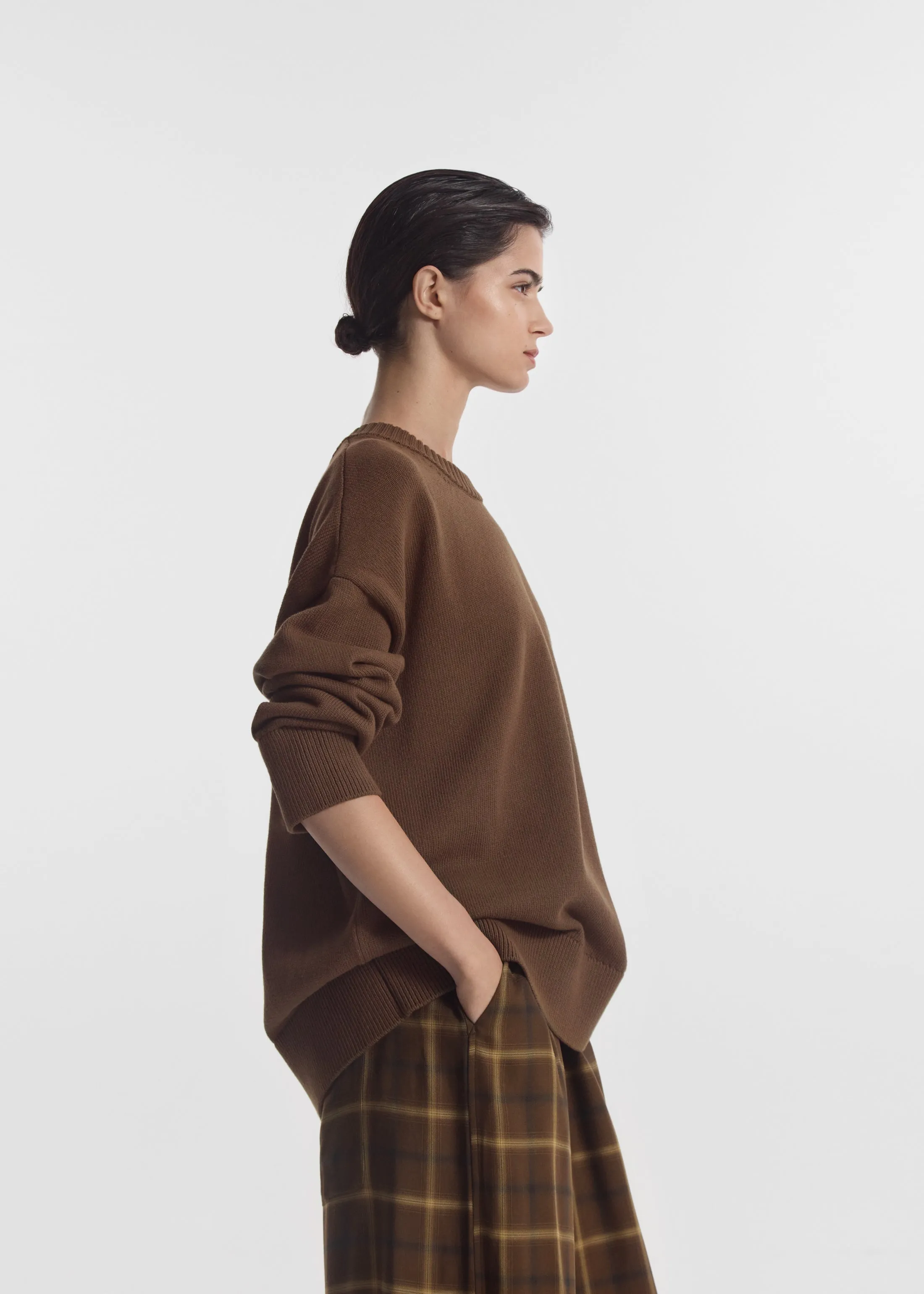 Boyfriend Crew Sweater in Cotton - Olive sold by CO product image thumbnail 2