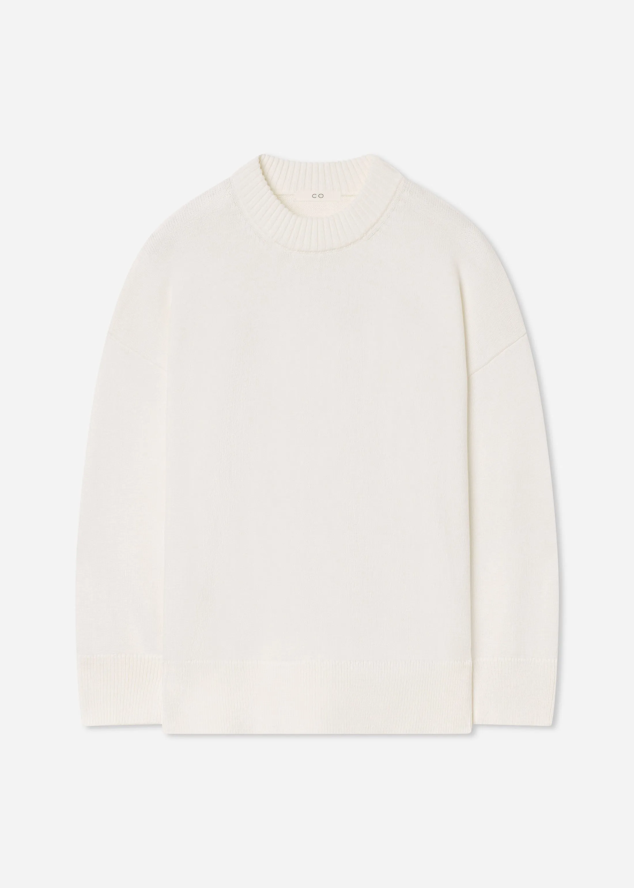 Boyfriend Crew Sweater in Cotton - White sold by CO product image thumbnail 4