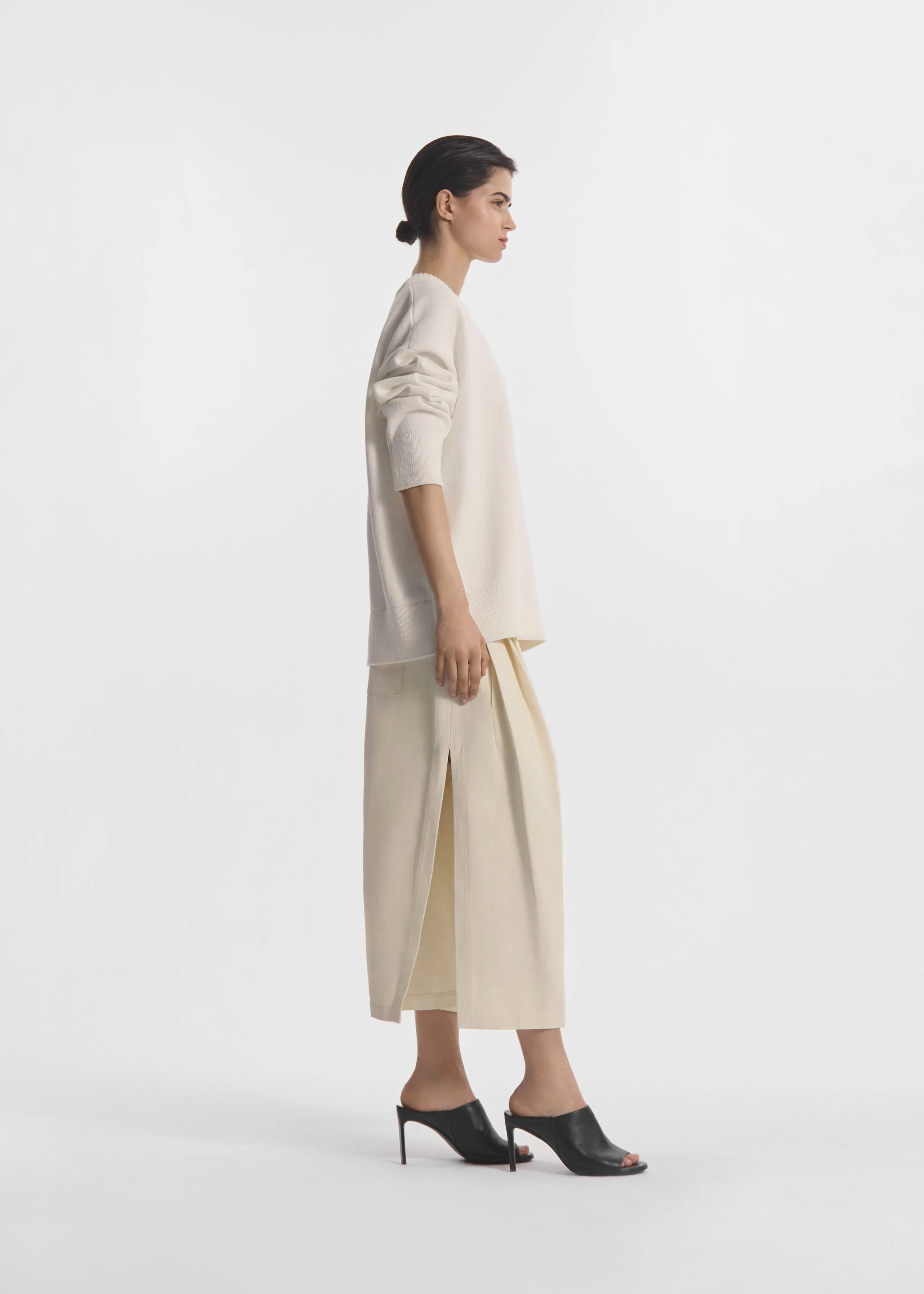 Boyfriend Crew Sweater in Cotton - White sold by CO product image thumbnail 3