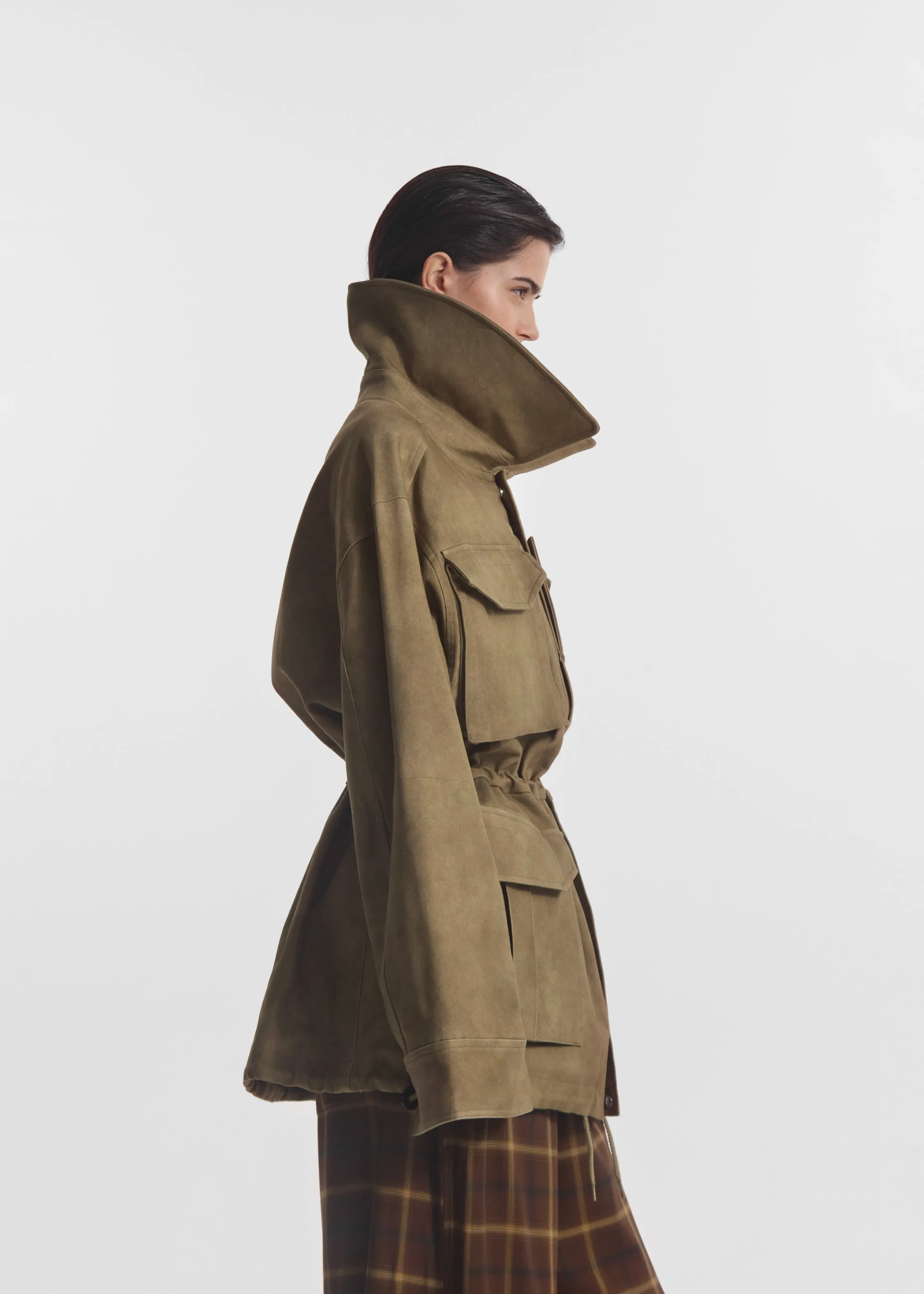 Military Jacket in Cold Dye Cotton - Khaki sold by CO