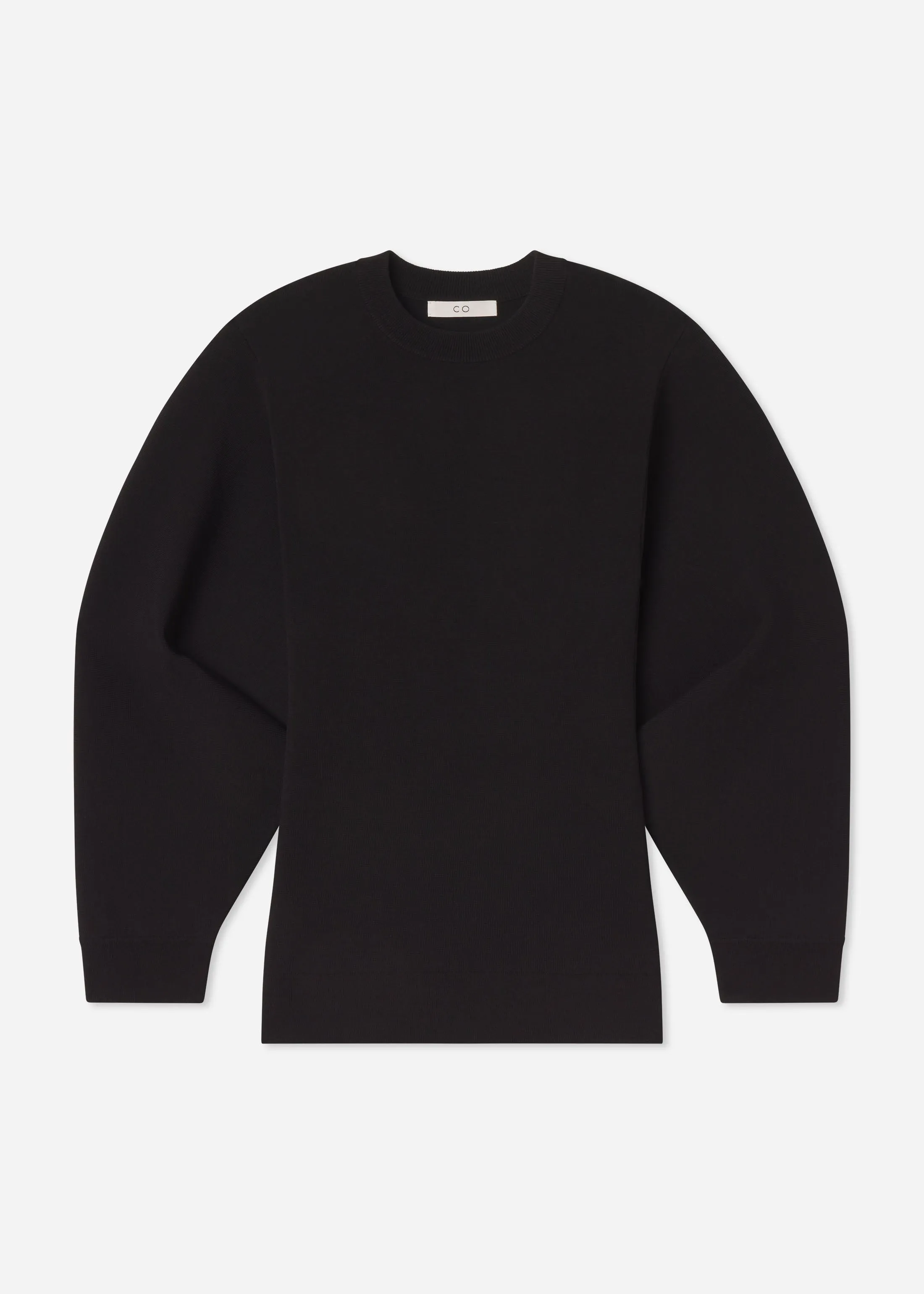 Crewneck Tunic Top in Stretch Knit - Black sold by CO product image thumbnail 4