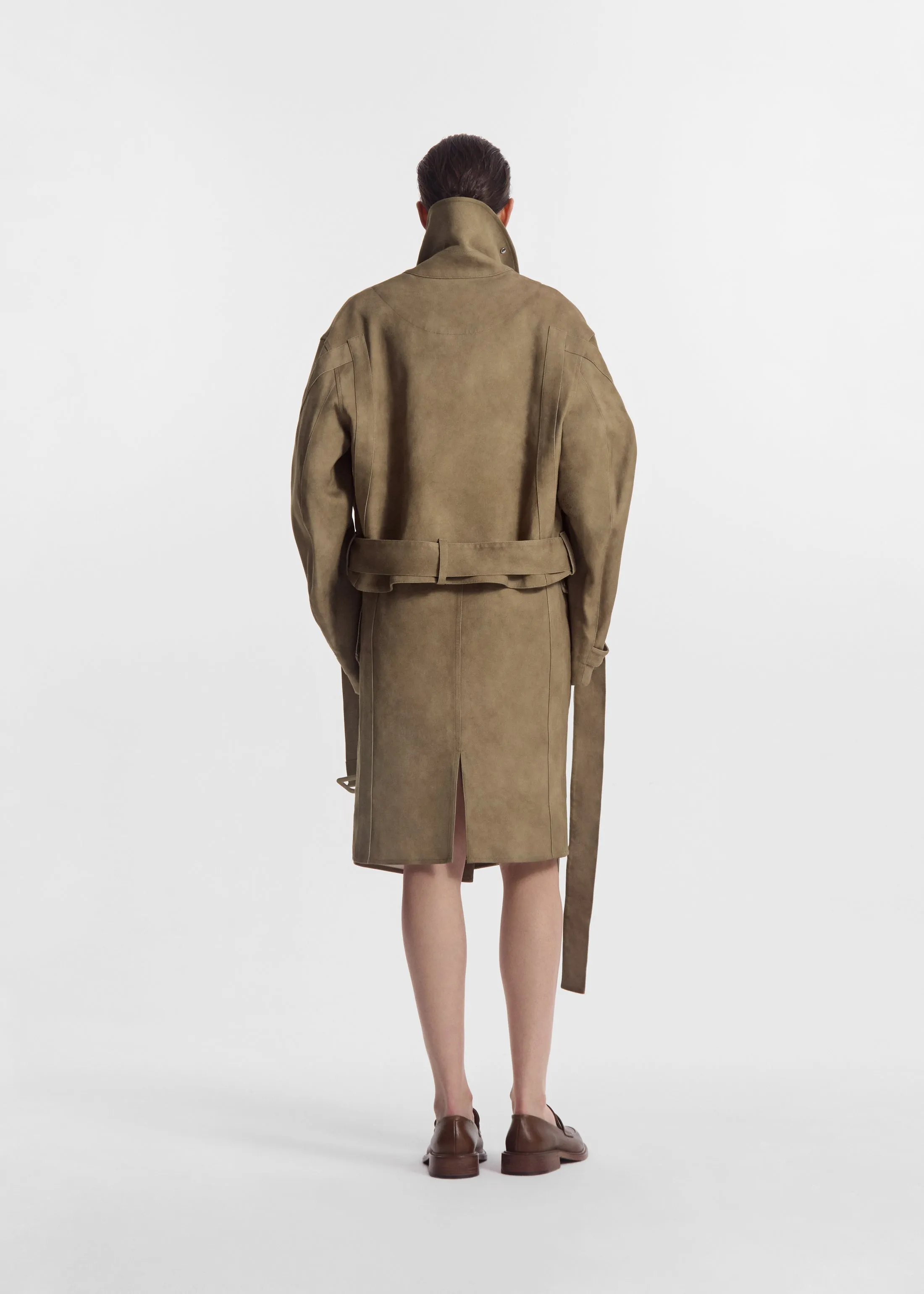 Flying Collar Moto Jacket in Cold-Dyed Cotton - Khaki sold by CO product image thumbnail 5