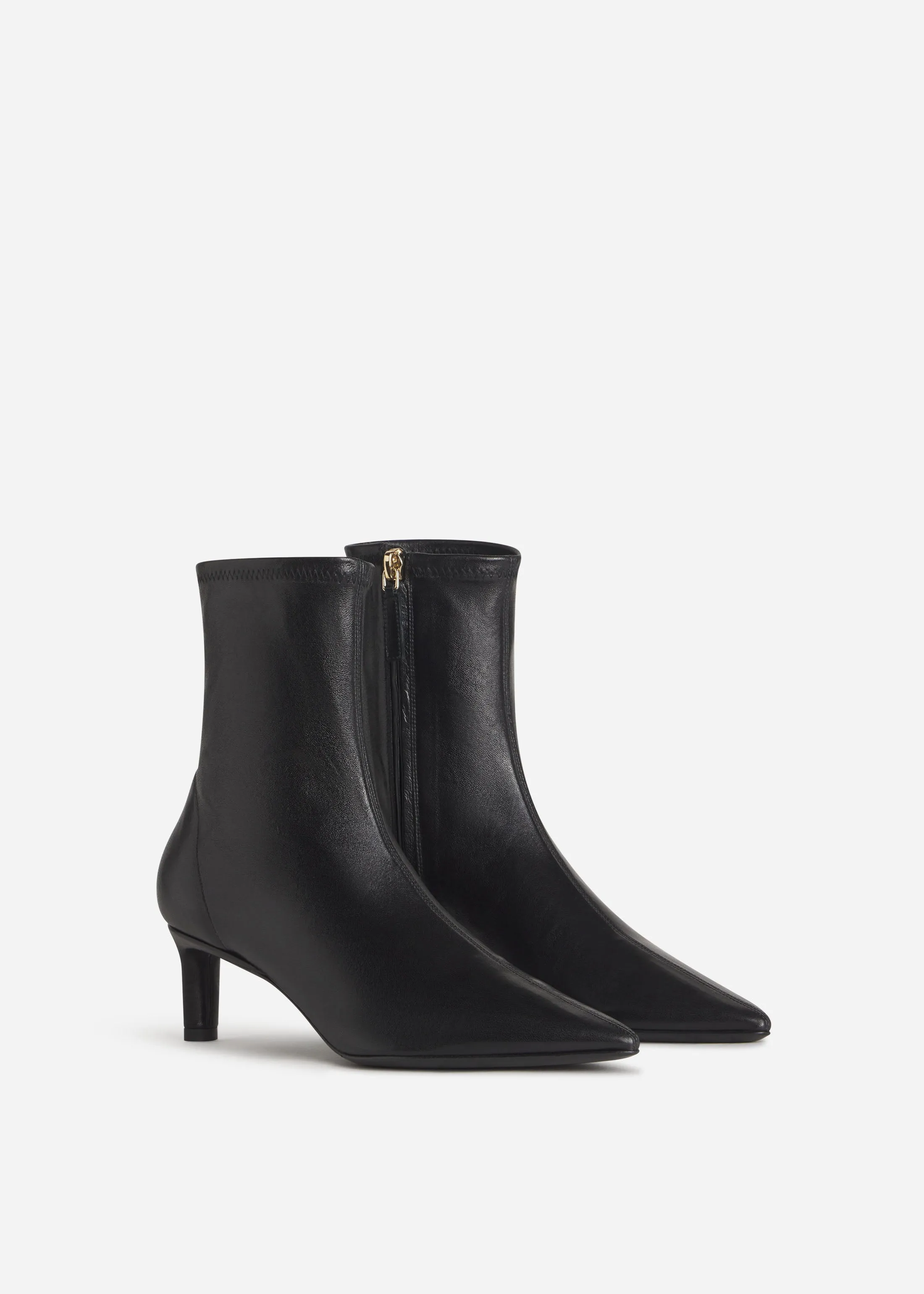 Pointed Heel Bootie in Stretch Leather - Black sold by CO product image thumbnail 2