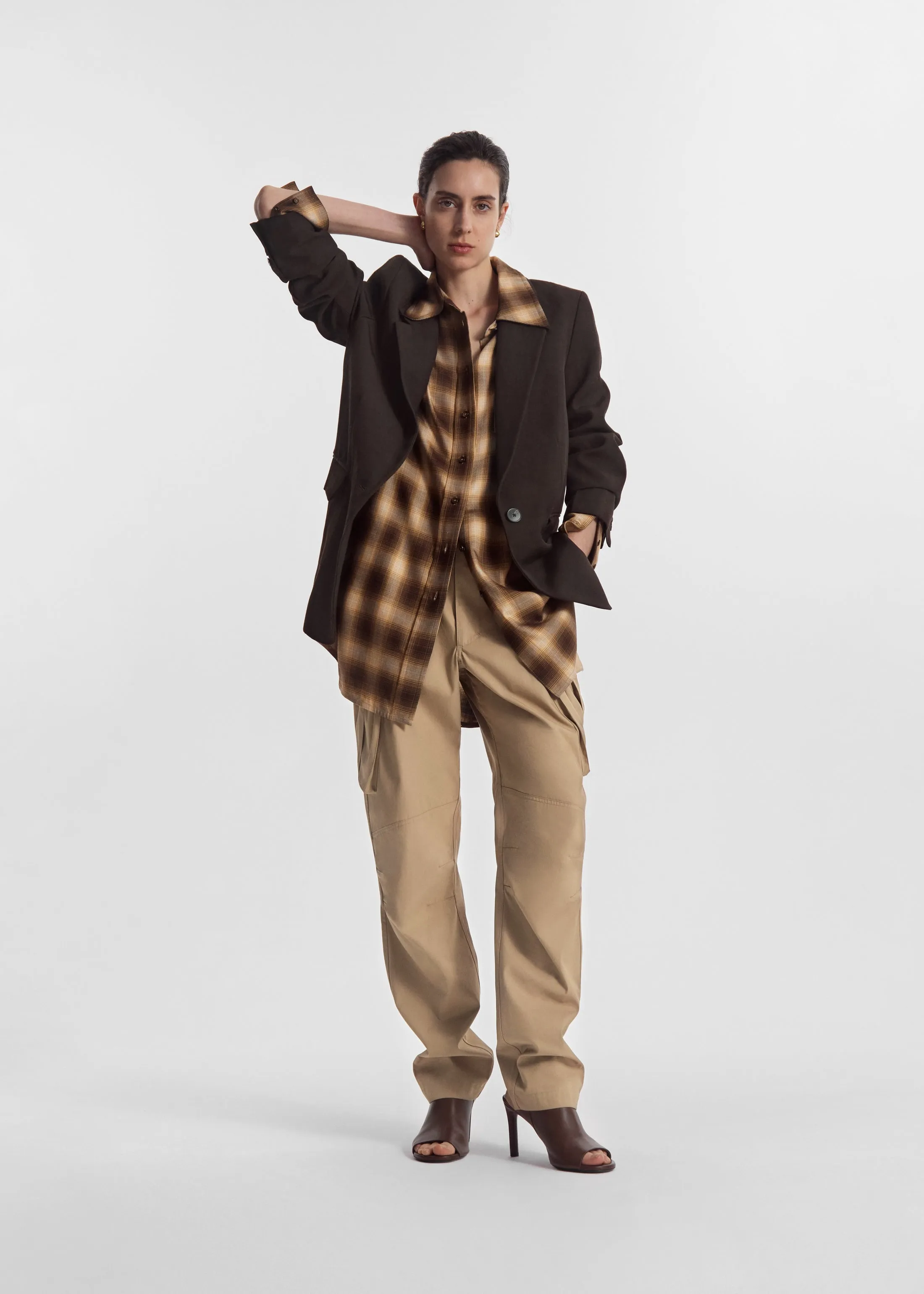 Boyfriend Blazer in Linen - Chocolate sold by CO product image thumbnail 3