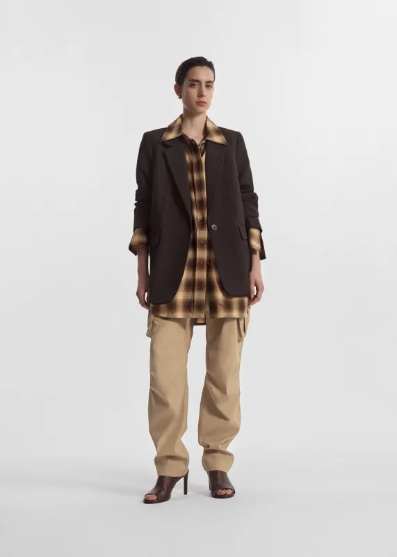 Boyfriend Blazer in Linen - Chocolate made by CO