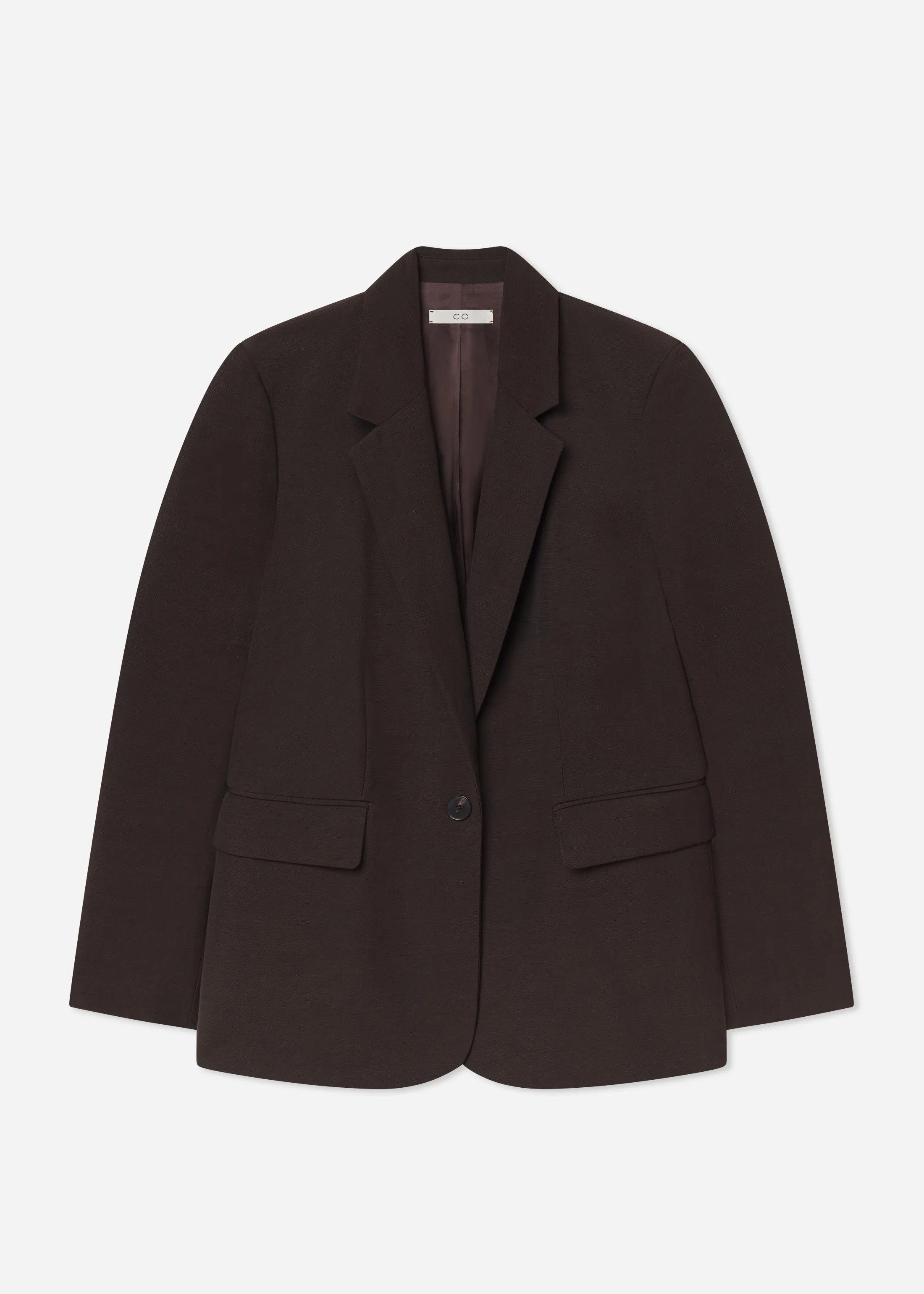 Boyfriend Blazer in Linen - Chocolate sold by CO product image thumbnail 5
