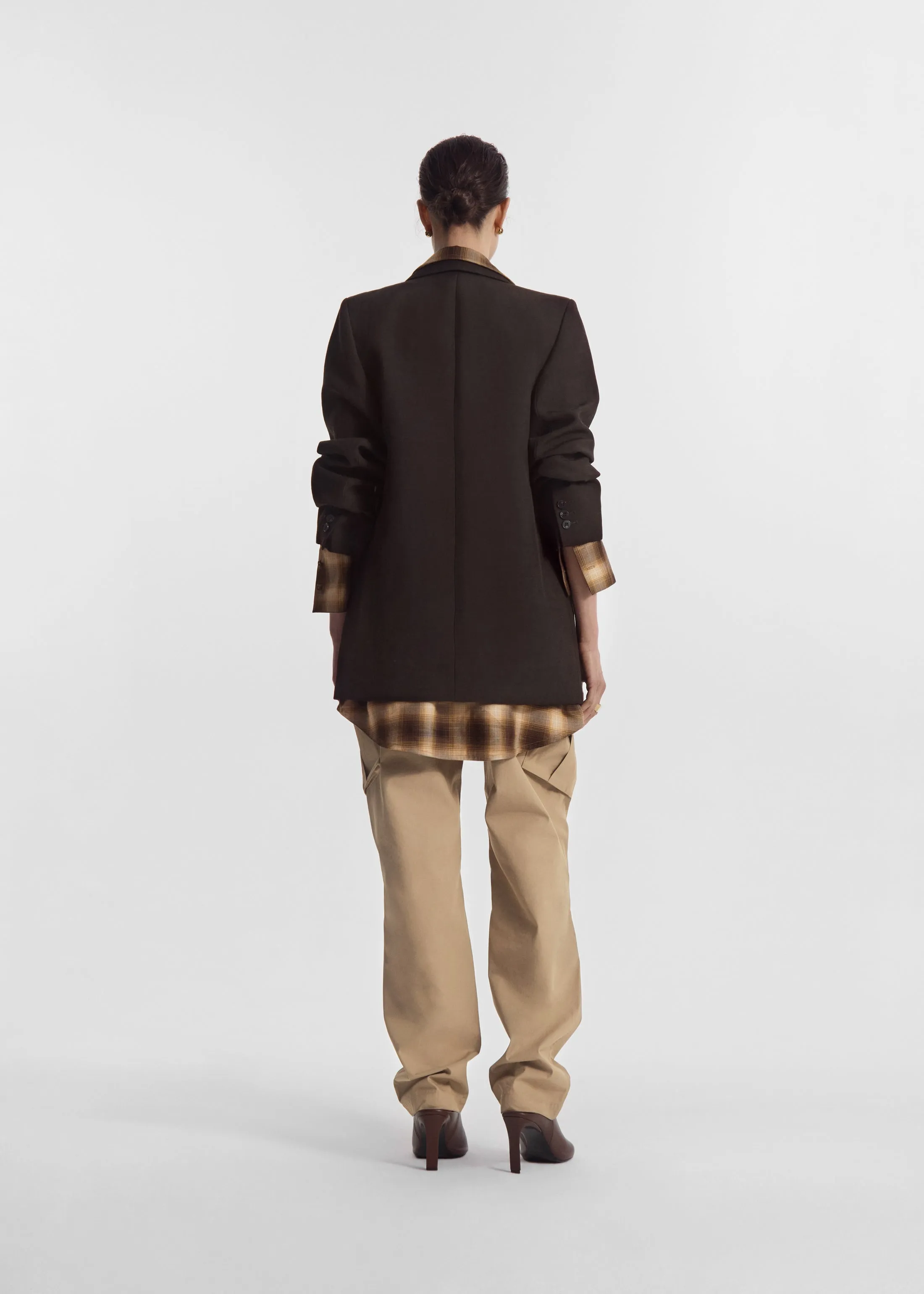 Boyfriend Blazer in Linen - Chocolate sold by CO product image thumbnail 2