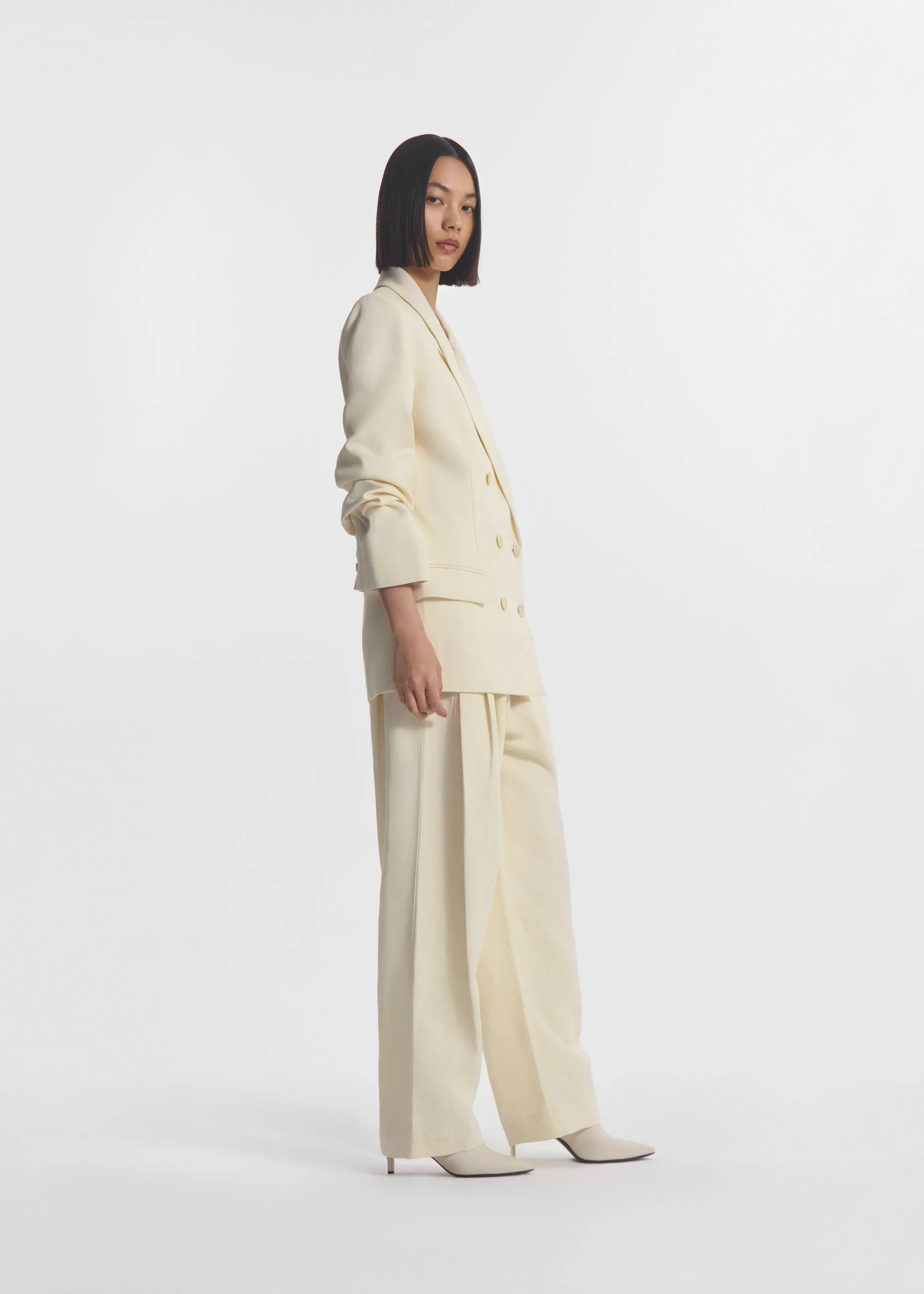 Double Breasted Blazer in Linen - Pearl sold by CO product image thumbnail 2