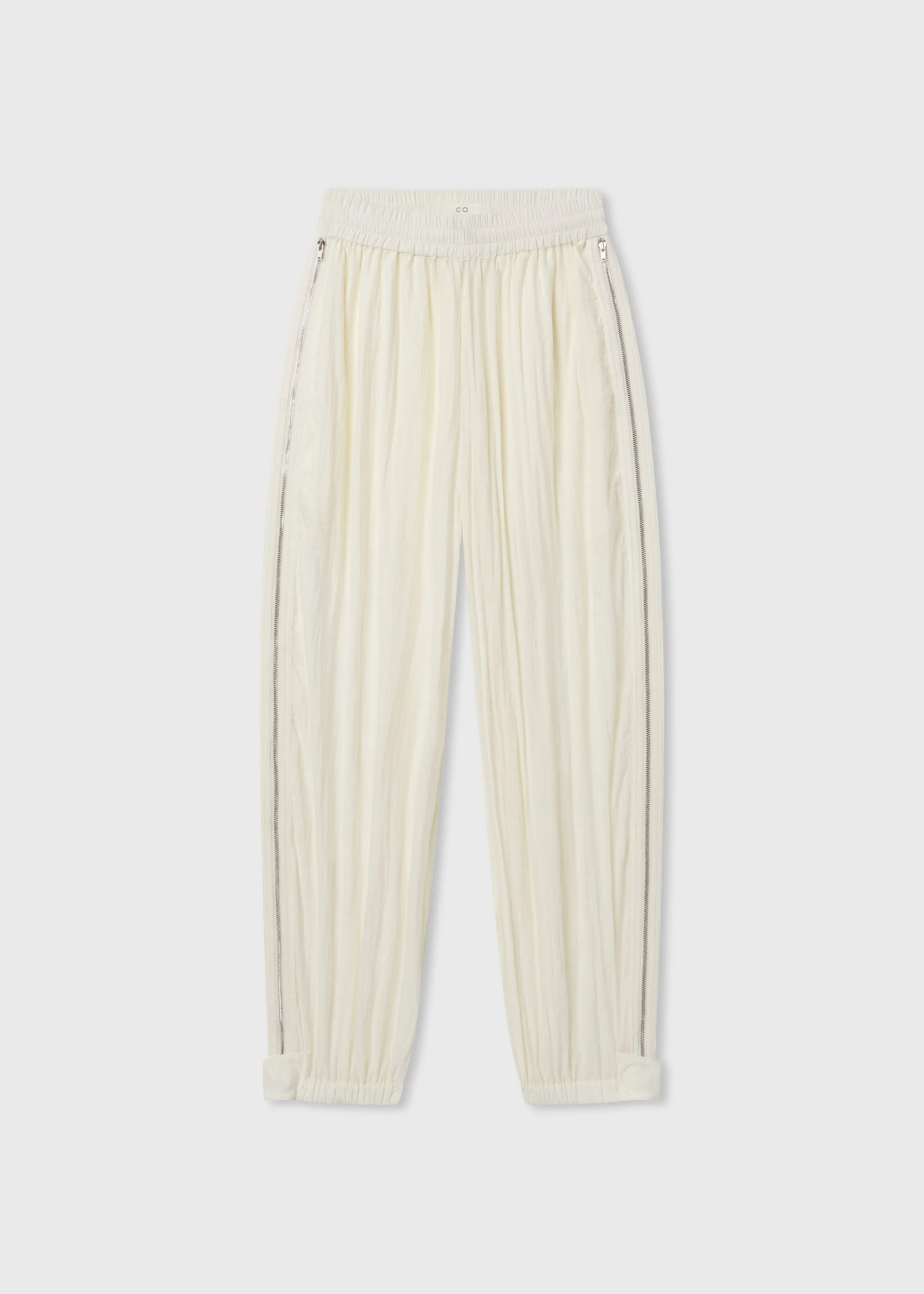 Articulated Vented Pant in Wrinkled Nylon - Milk sold by CO