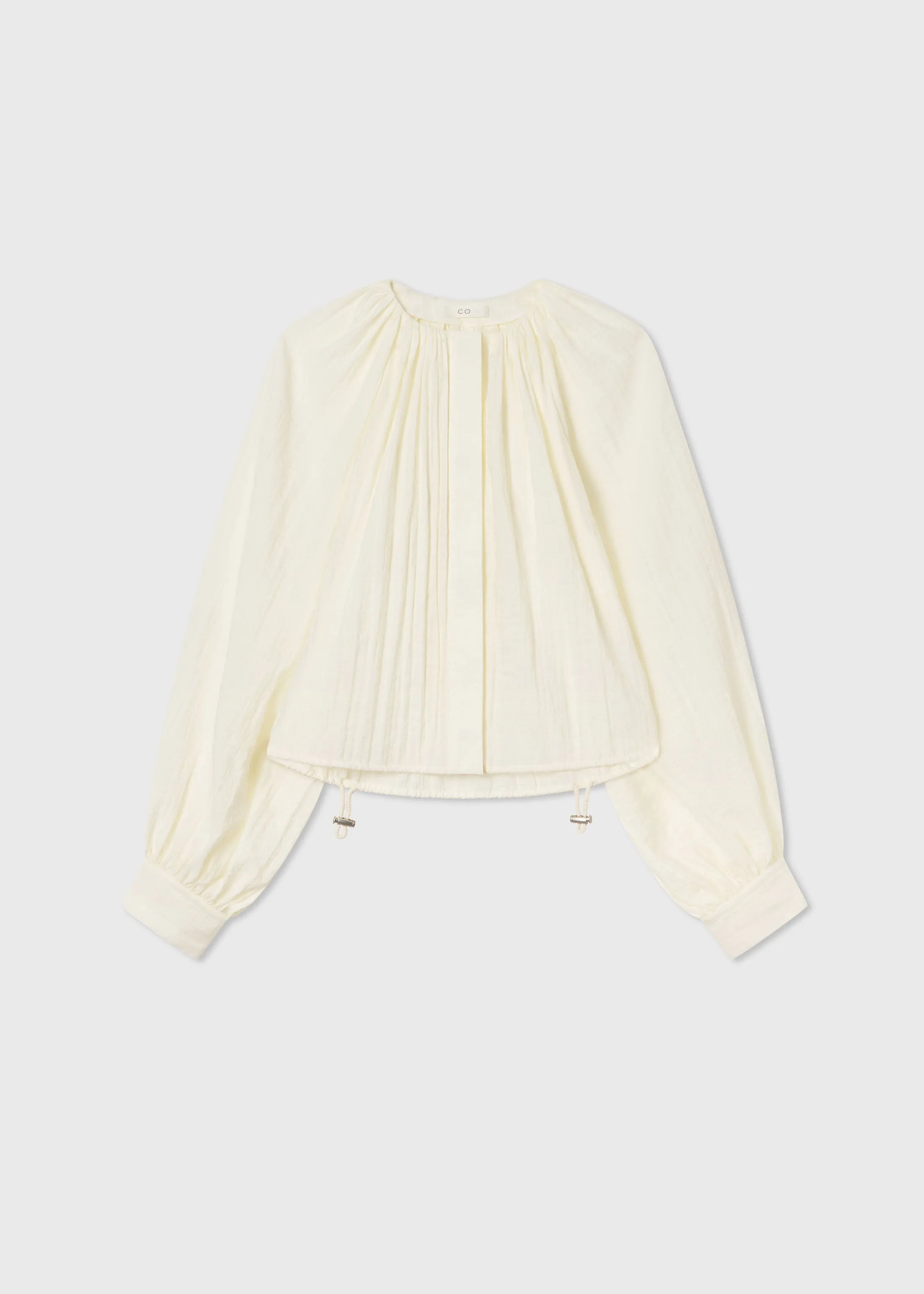 Gathered Shirt in Wrinkled Nylon - Milk sold by CO