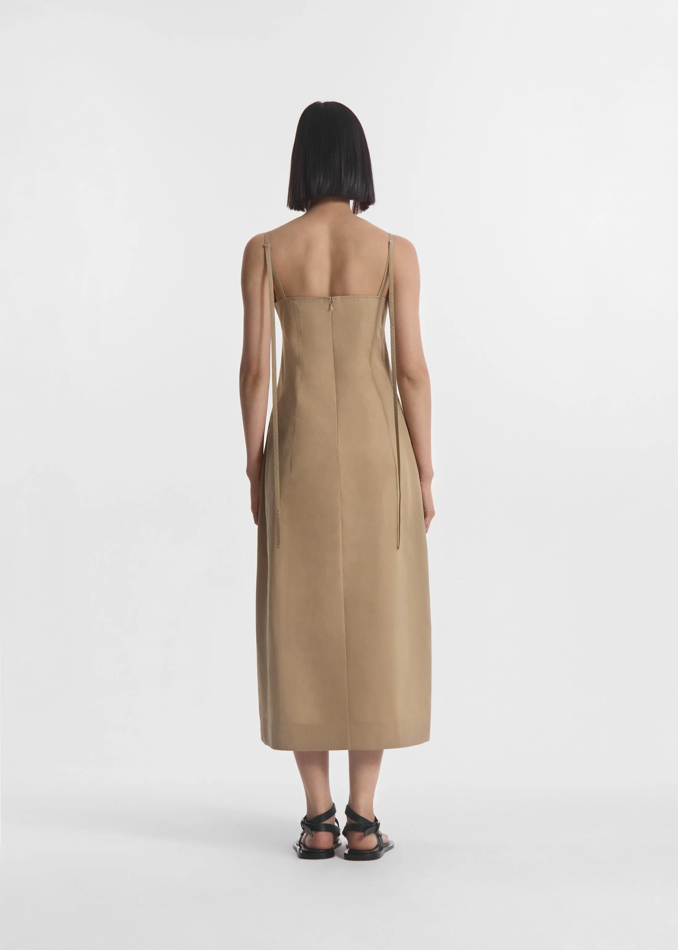 Bustier Midi Dress in Cotton Poplin - Camel sold by CO product image thumbnail 2