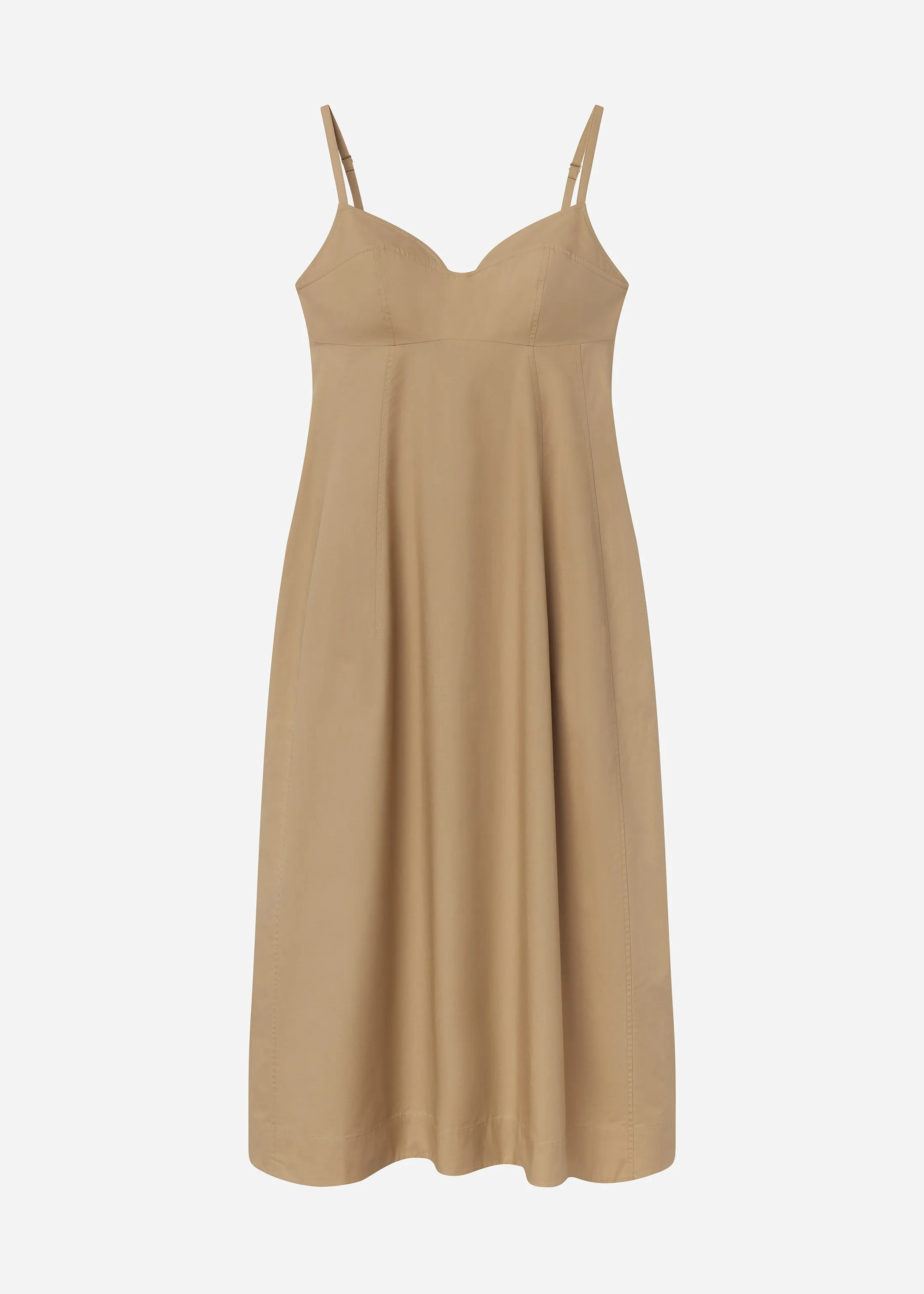 Bustier Midi Dress in Cotton Poplin - Camel sold by CO product image thumbnail 3