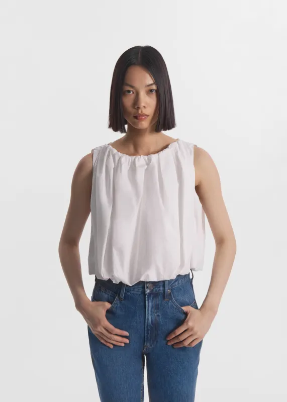 Bubble Top in Cotton Poplin - White made by CO