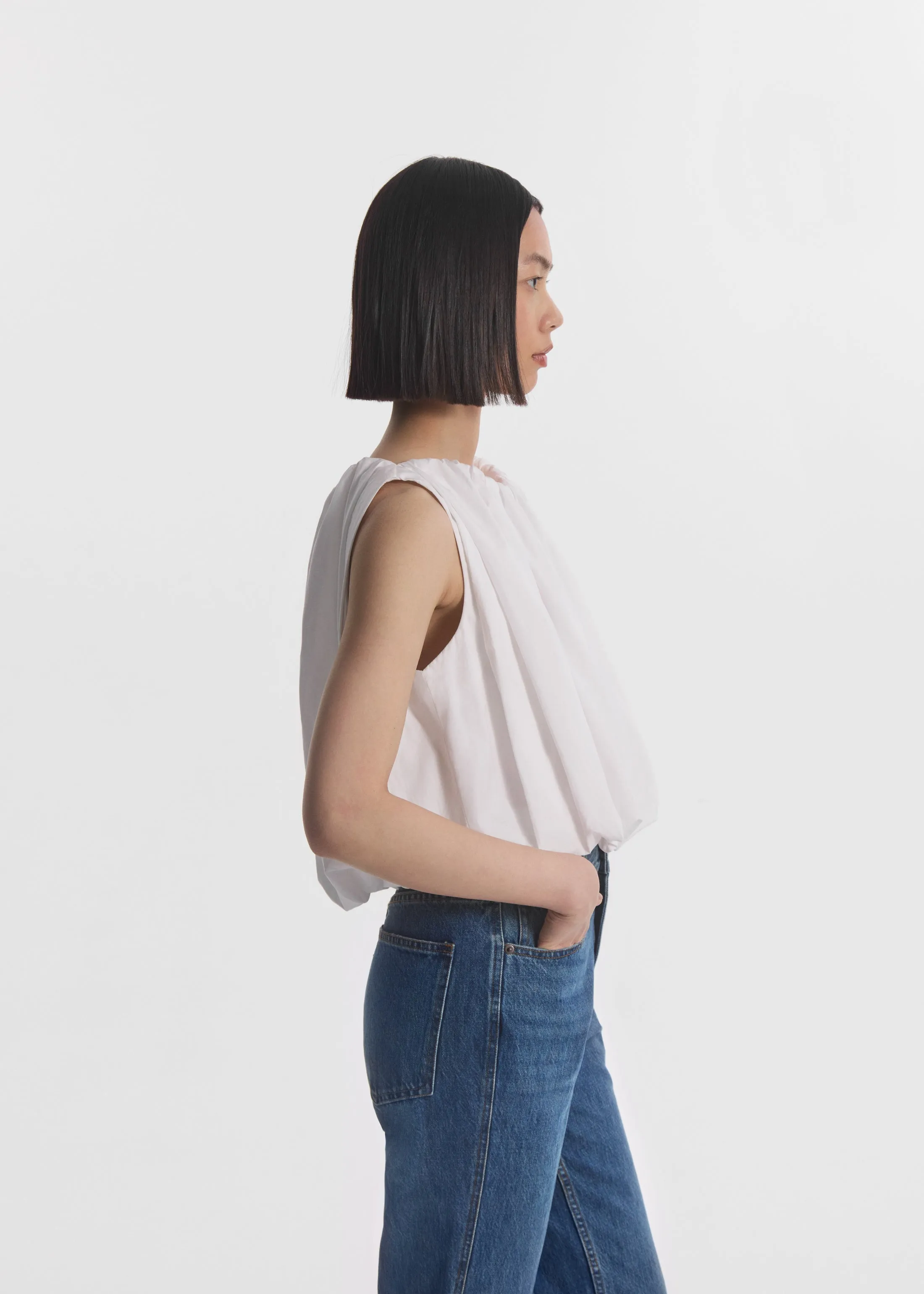 Bubble Top in Cotton Poplin - White sold by CO product image thumbnail 2