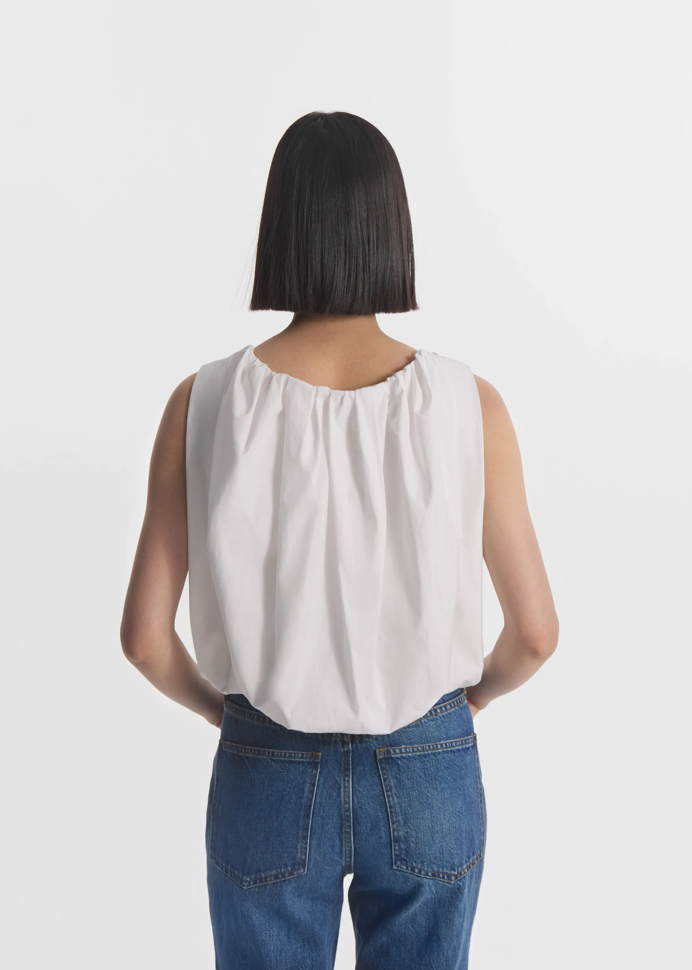 Bubble Top in Cotton Poplin - White sold by CO product image thumbnail 3
