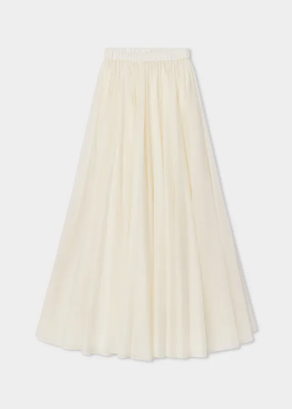 Crinoline Double Layer Skirt in Cotton Silk Voile - Ivory made by CO