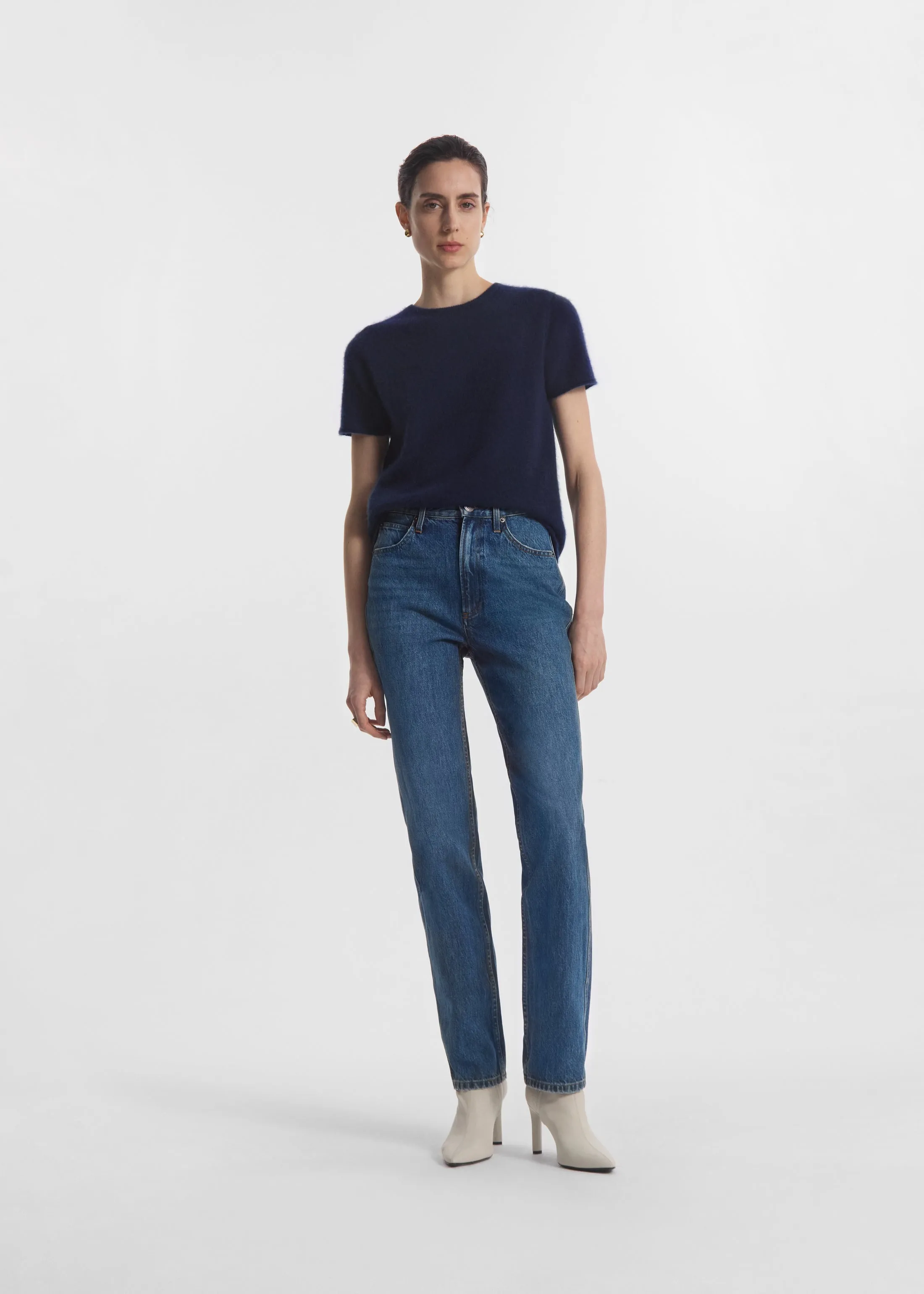Short Sleeve T-Shirt in Cashmere Silk - Eclipse sold by CO product image thumbnail 3